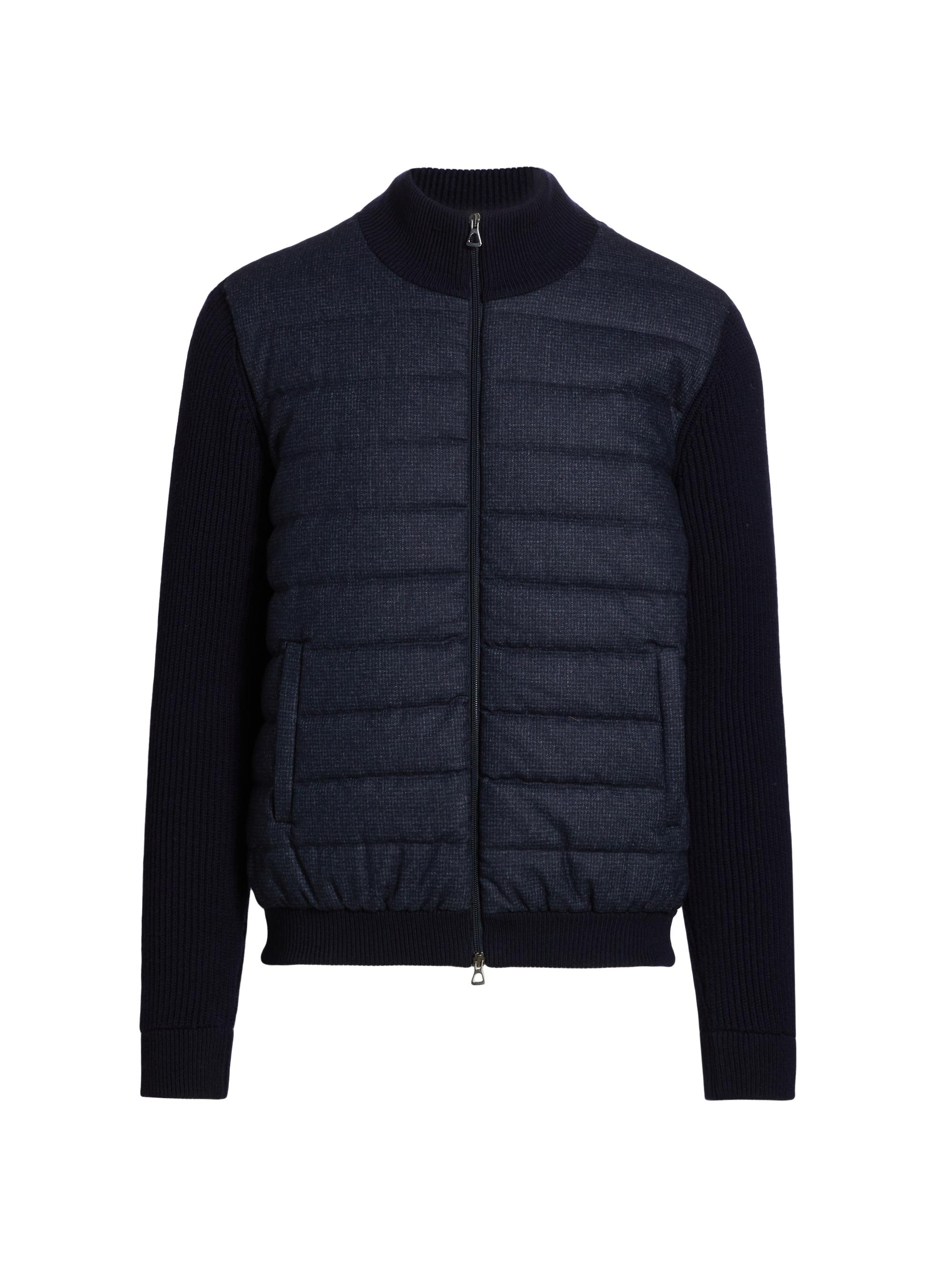 Saks Fifth Avenue Men's COLLECTION Mixed Media Jacket - Navy