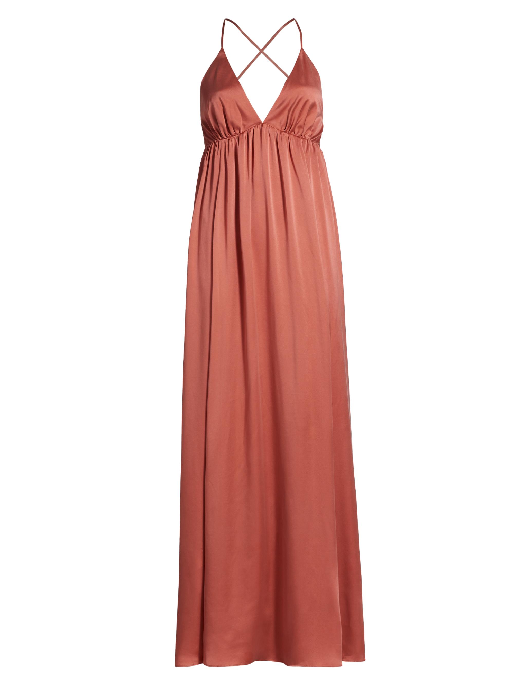 Zimmermann Women's Silk Plunge Slip Gown - Papaya