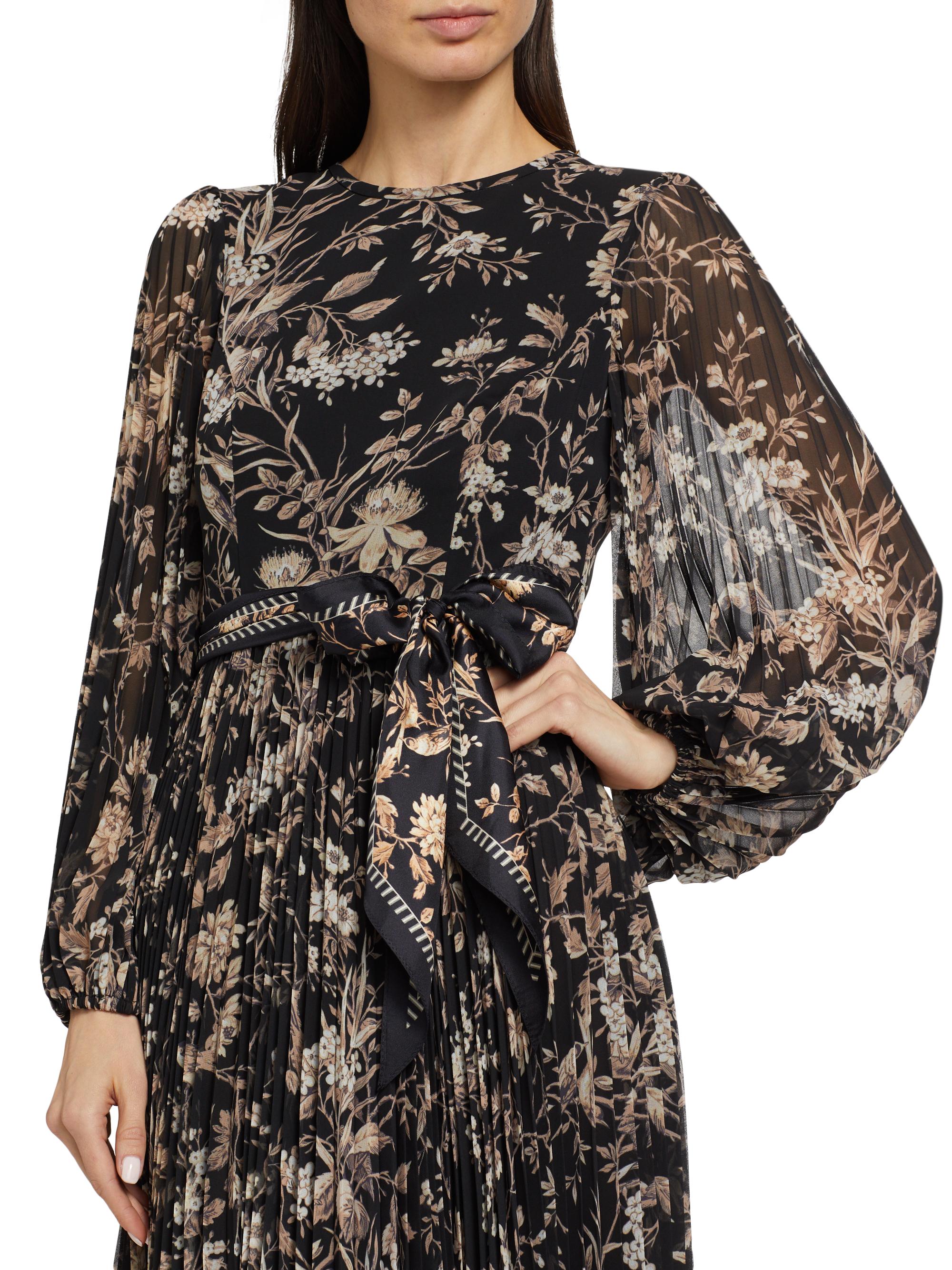 Zimmermann Sunray Pleated Long-Sleeve Maxi Dress - Black Mockingbird