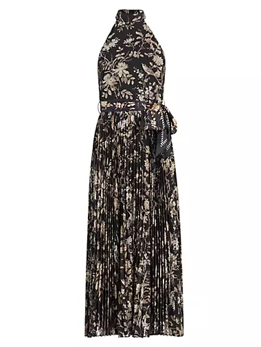 Sunray Picnic Floral Pleated Maxi Dress