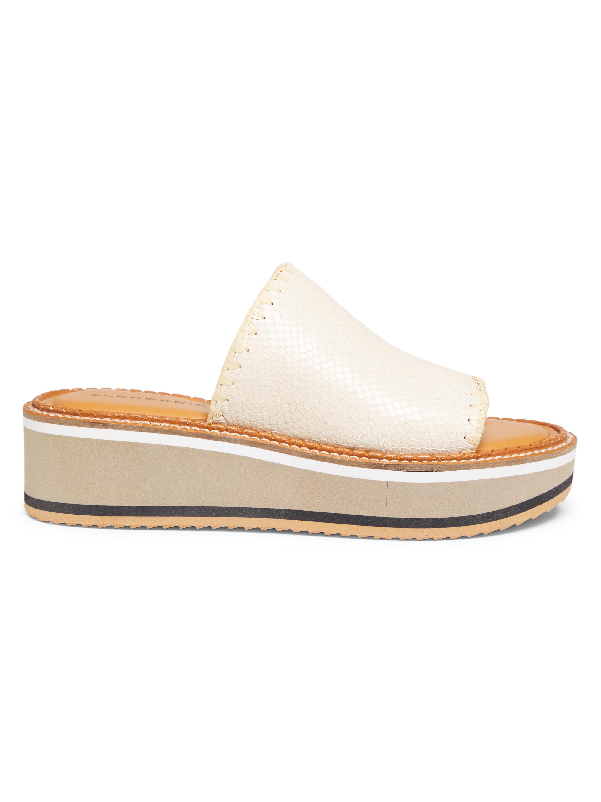 Clergerie Women's Fastsr 45MM Meltallic Leather Sandals - White