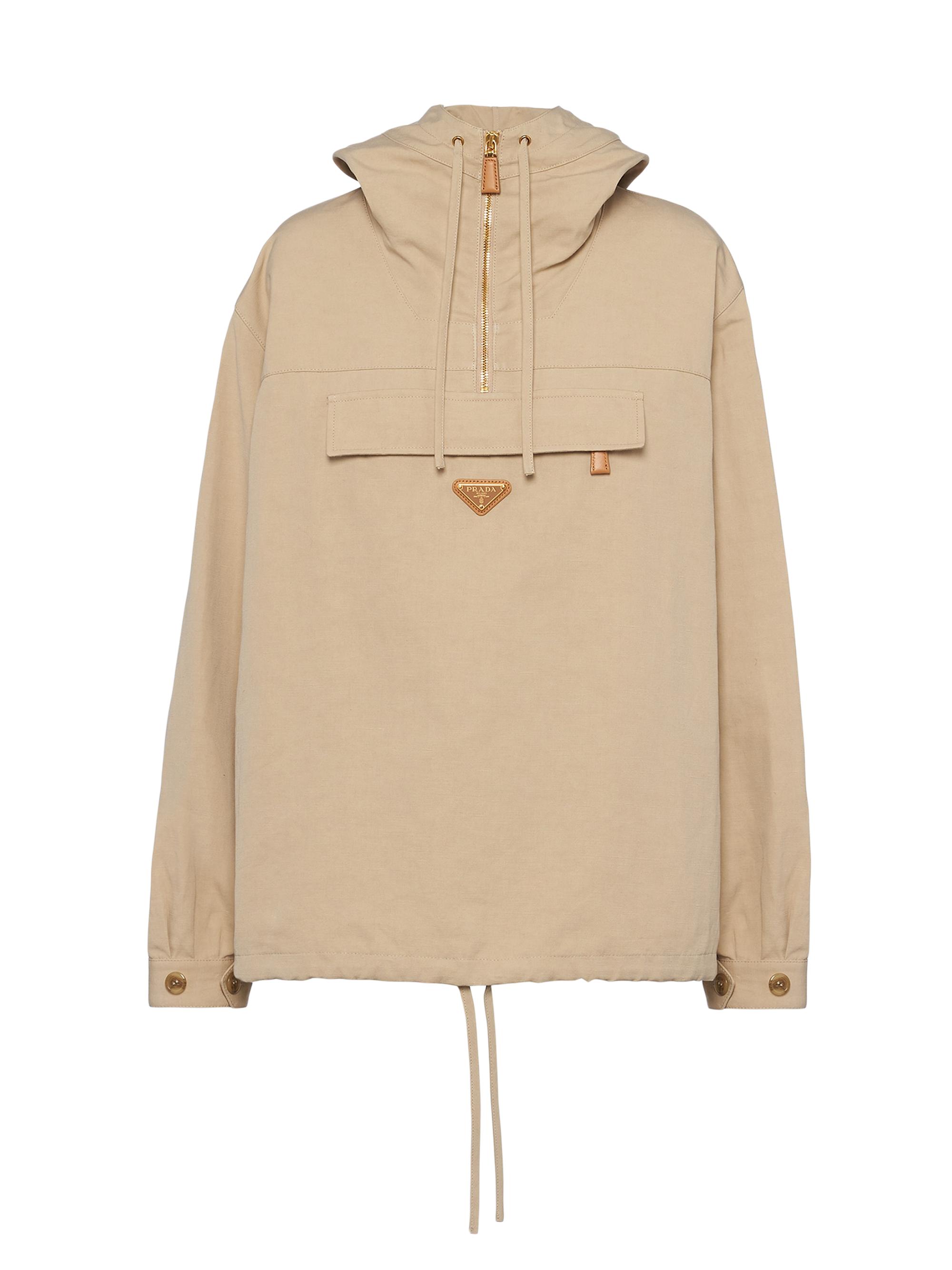 Prada Women's Panama Cotton Windbreaker - Beige Khaki