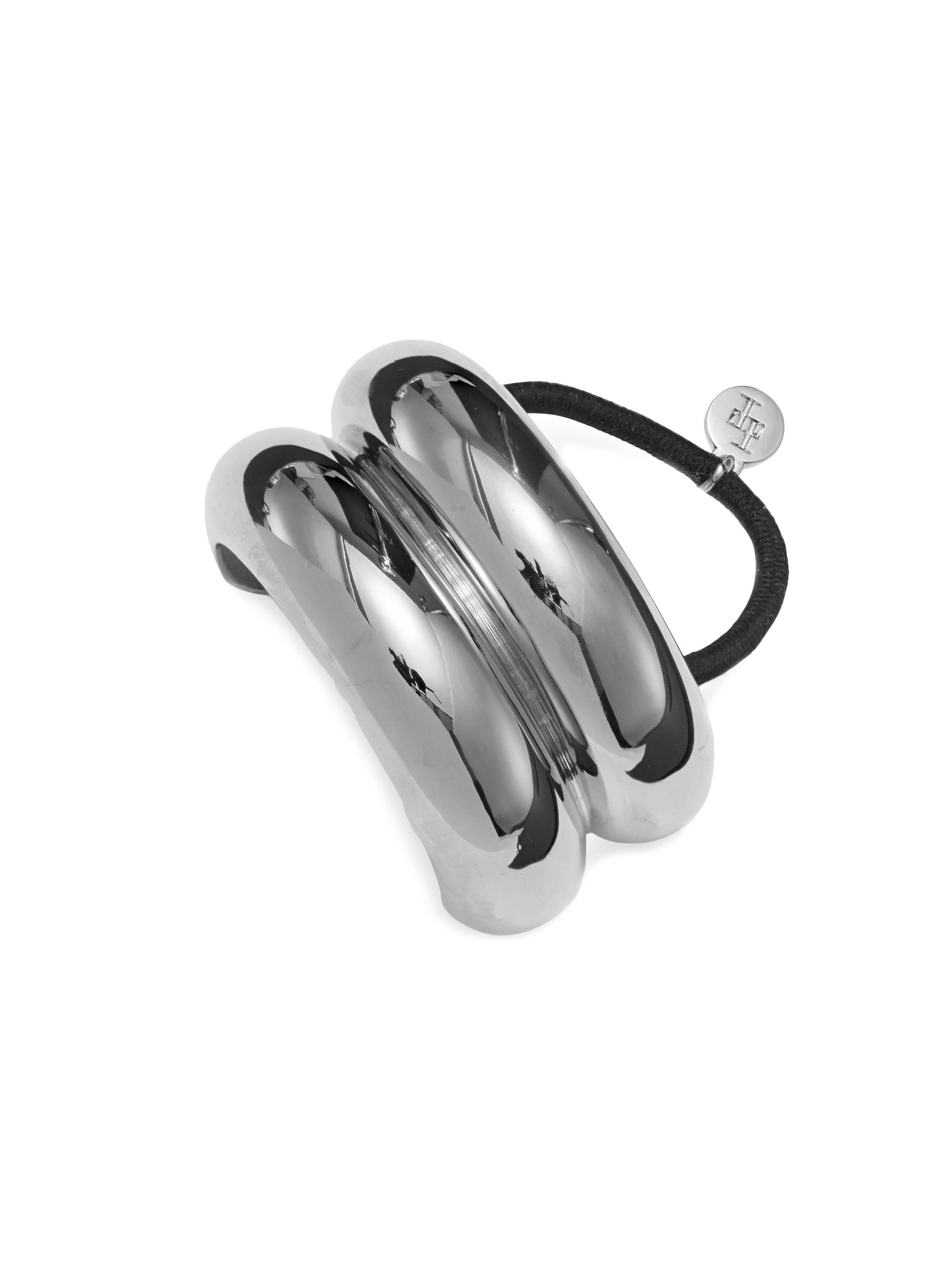 Lelet NY Women's Glossy Double Arch Ponytail Band - Rhodium