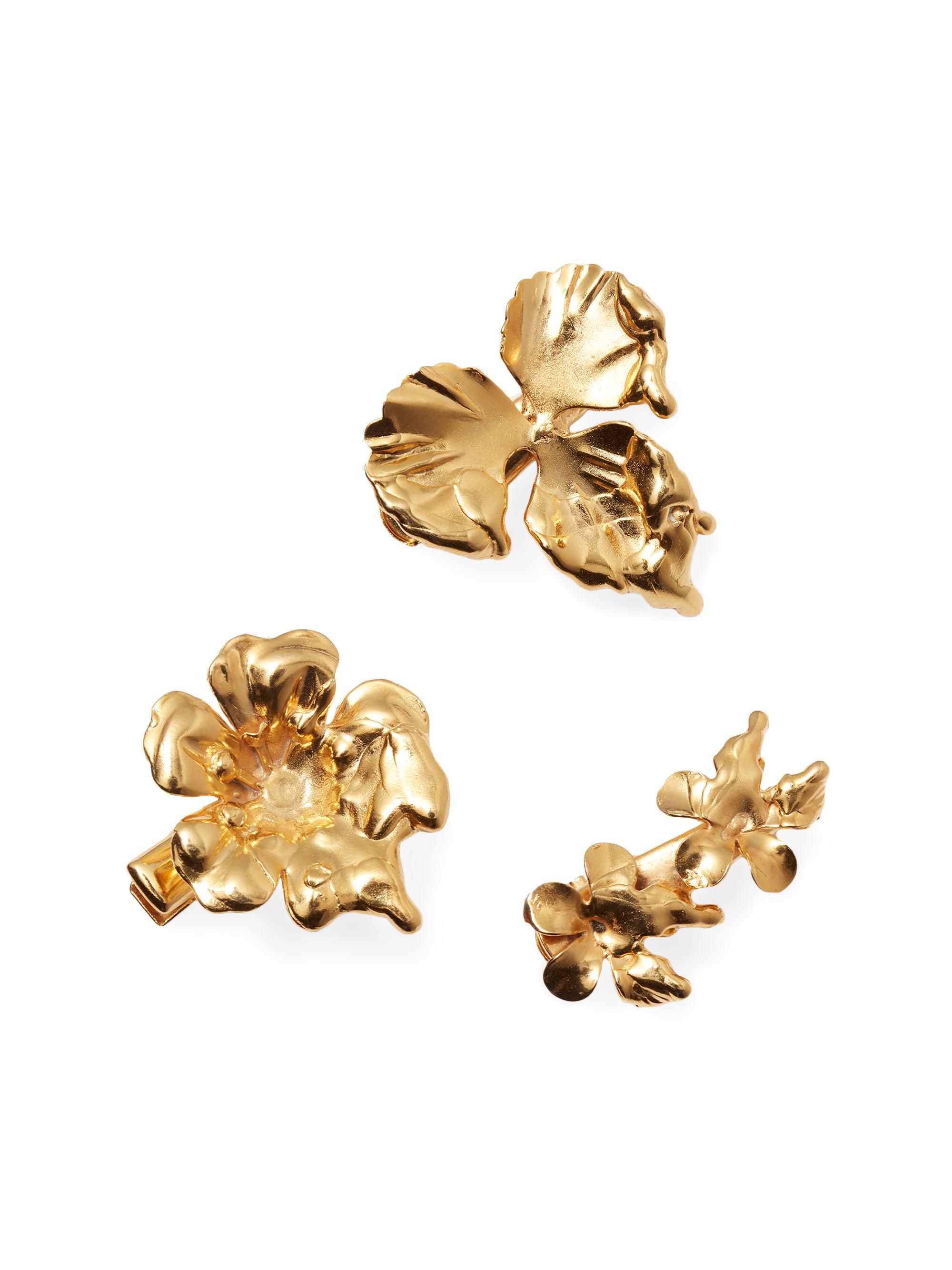 Lelet NY Women's Lava 3-Piece Floral Petite Clip Set - Gold