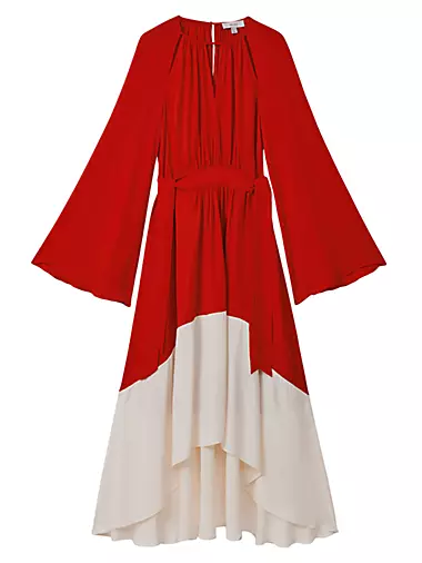 Luella Two-Tone Jersey Midi-Dress