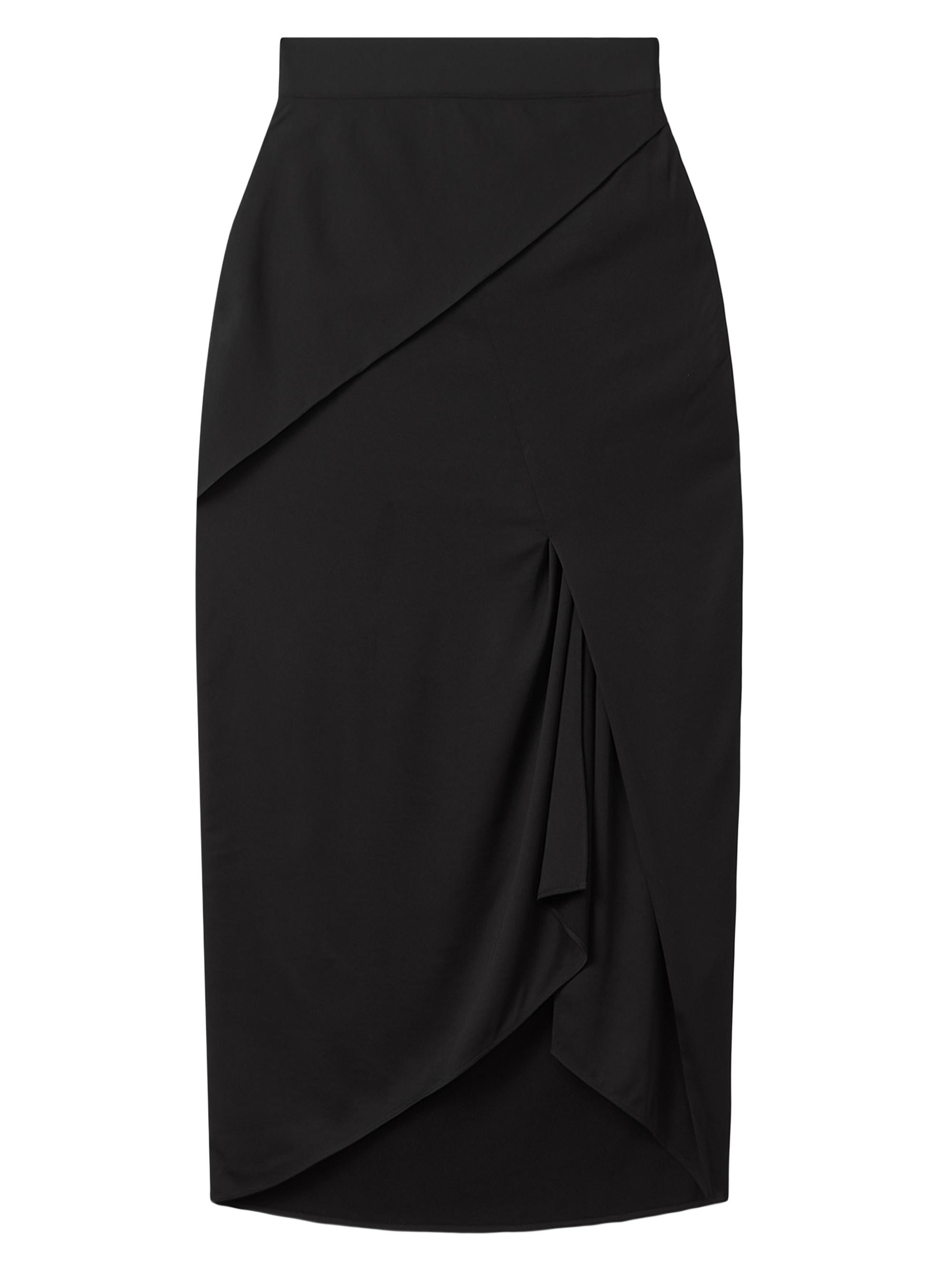 Reiss Women's Zaria Asymmetric Midi-Skirt - Black