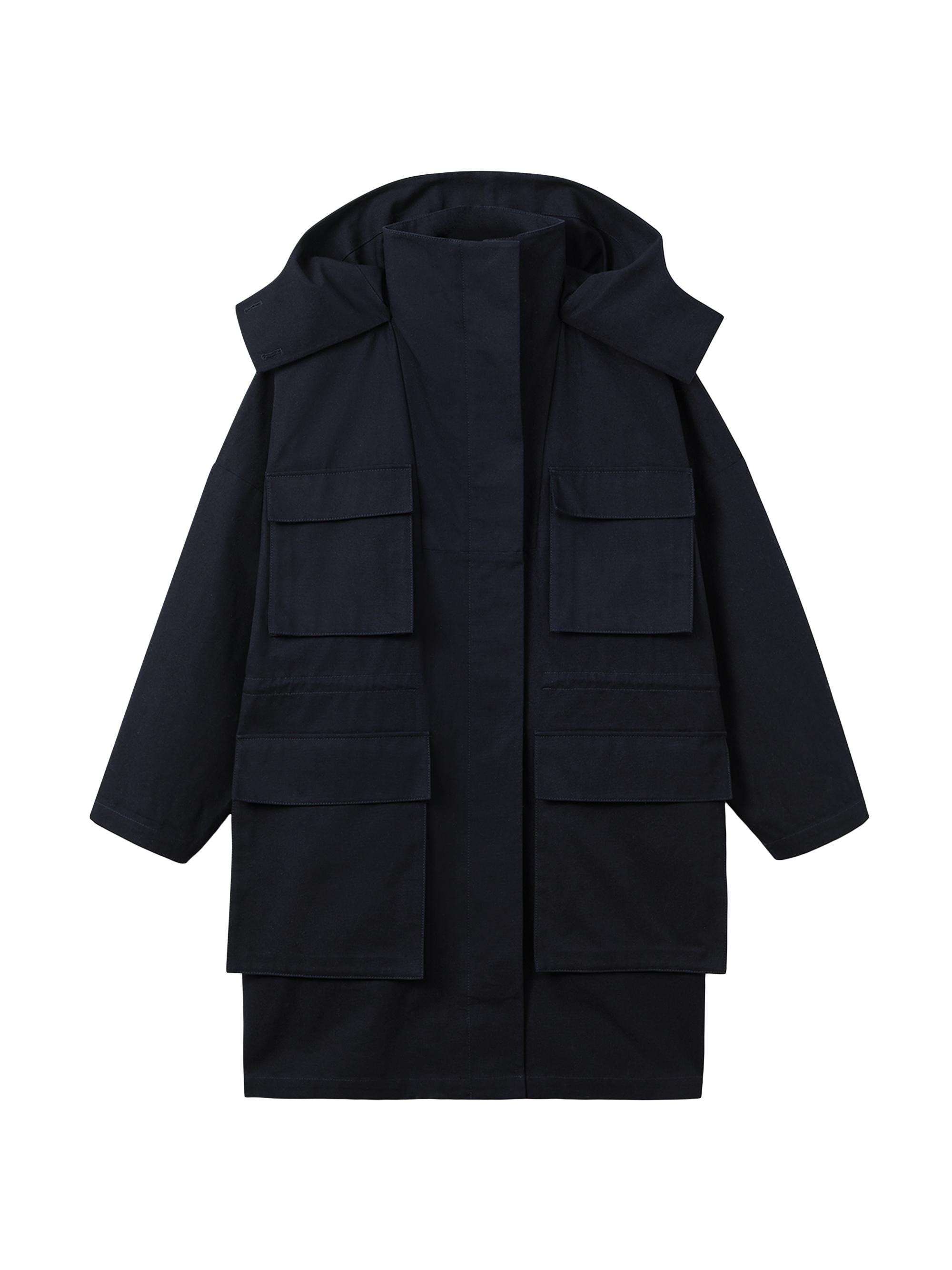 Reiss Women's Peyton Cotton Utility Parka - Navy