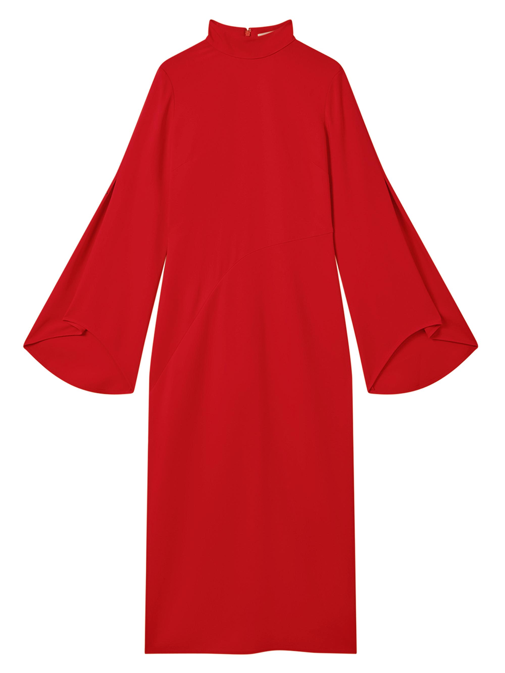Reiss Women's Katya Jersey Midi-Dress - Red