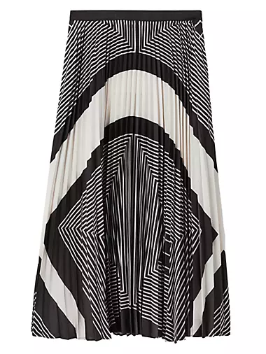 Gabi Geometric Pleated Midi-Skirt