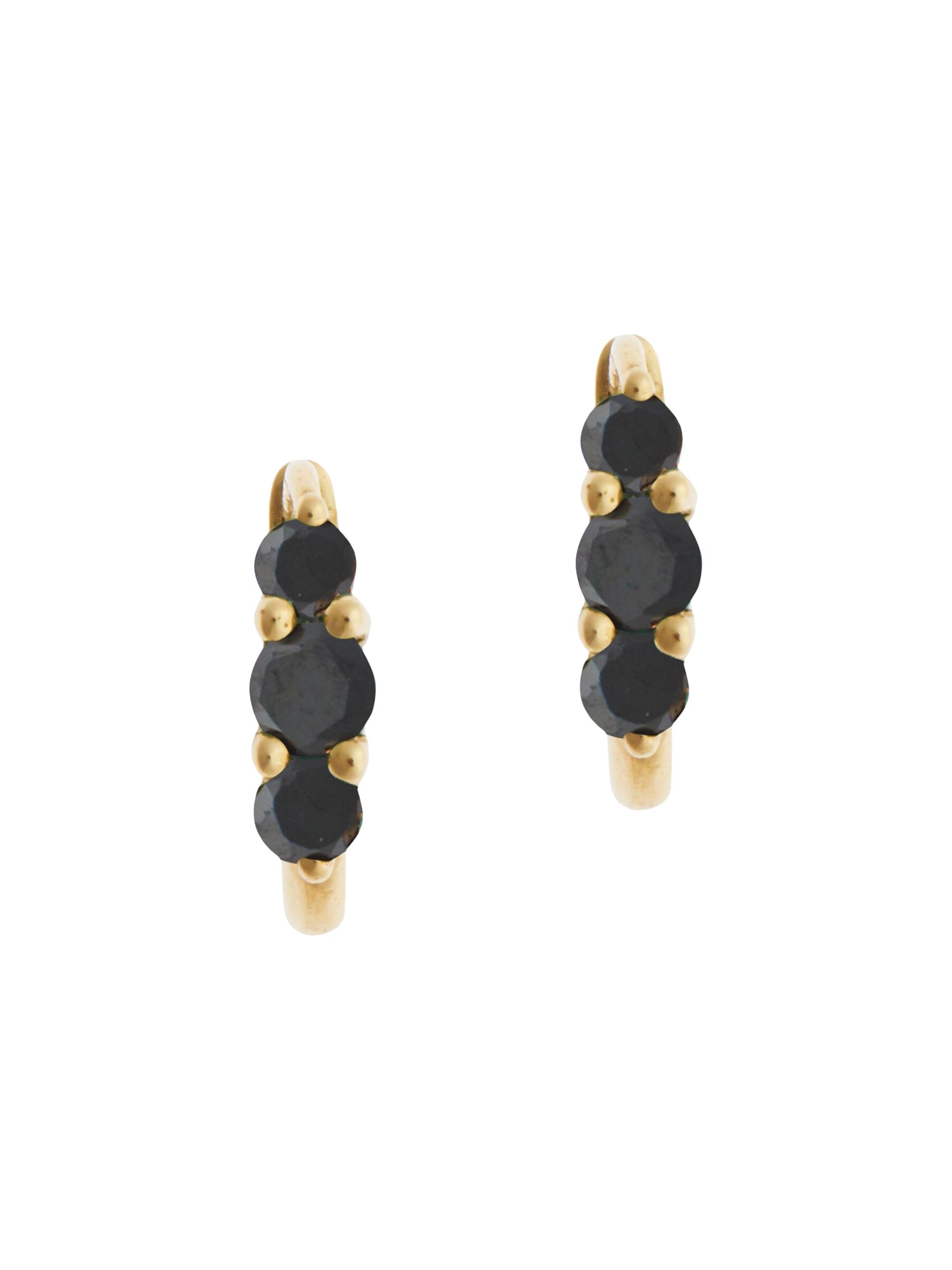 Ileana Makri Women's Rivulet 14K Yellow Gold & 0.40 TCW Black Diamond  Oval Hoop Earrings - Black