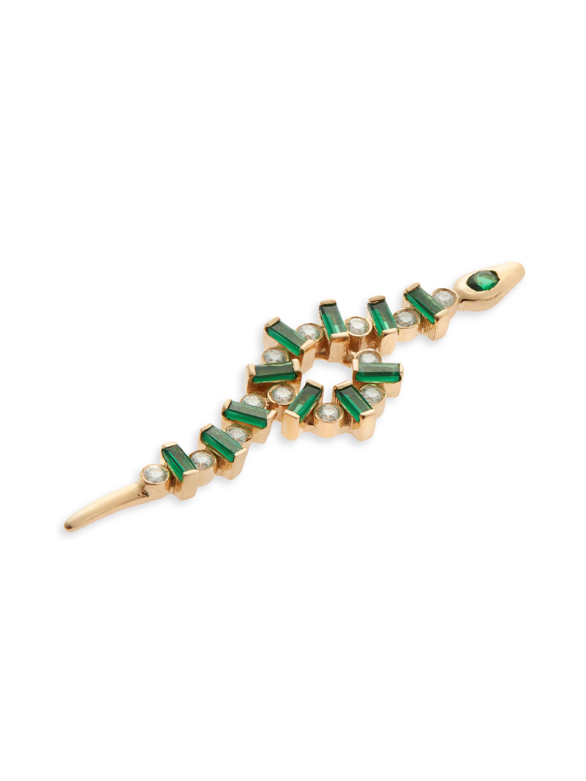 Ileana Makri Women's Rivulet 18K Yellow Gold, Emerald & 0.32 TCW Diamond Snake Pendant - Emerald
