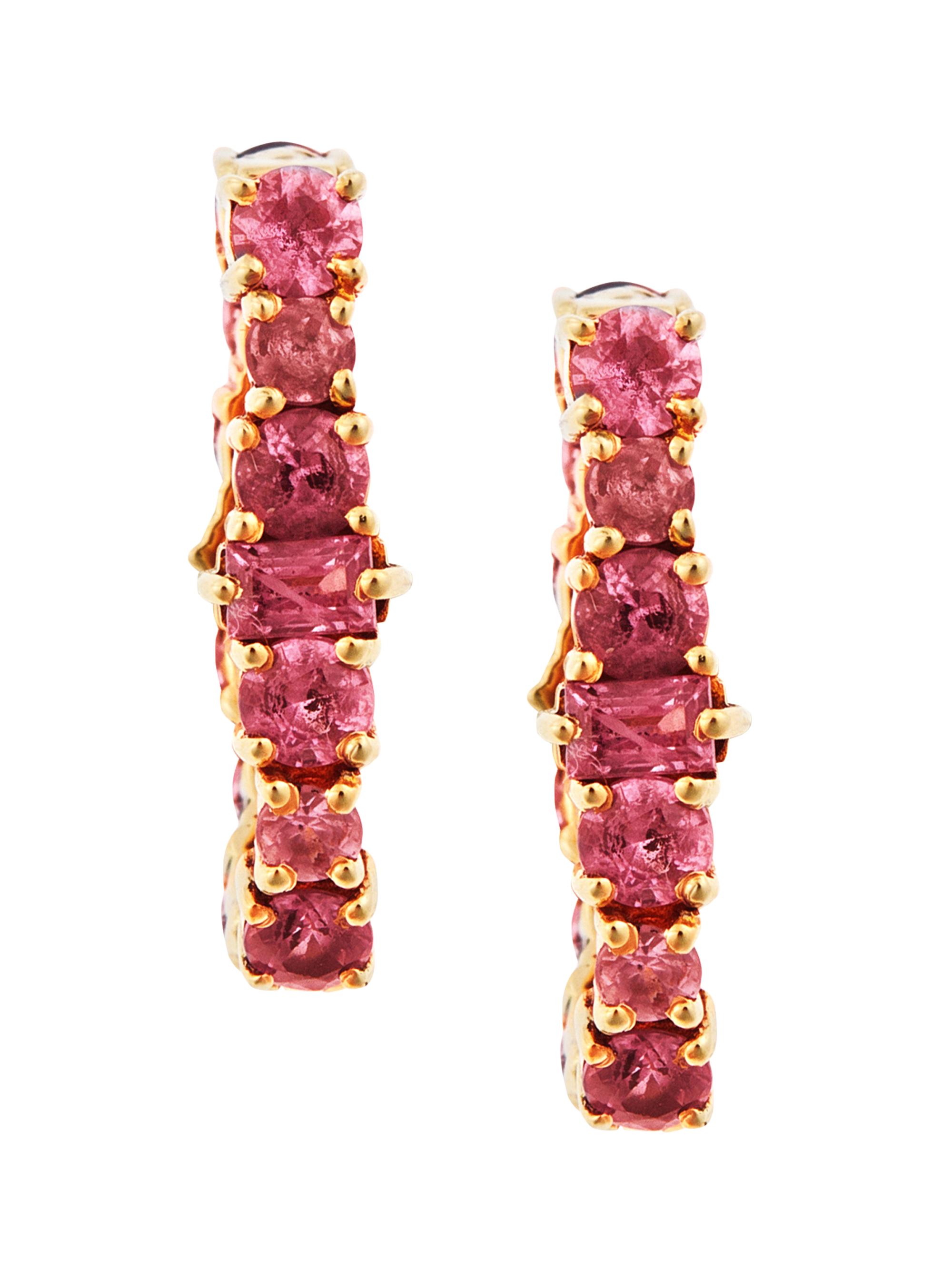 Ileana Makri Women's Rivulet 18K Rose Gold & Ruby Oval Hoop Earrings - Ruby