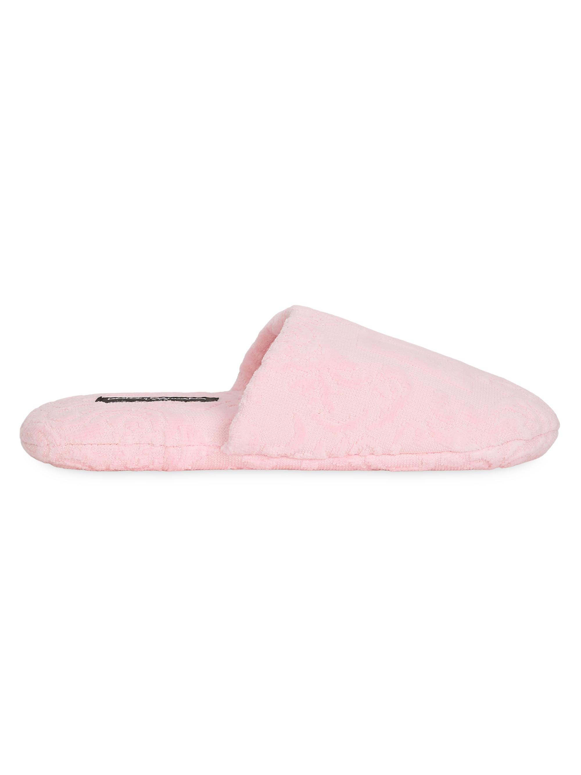 Dolce & Gabbana Women's Crosswise DG Logo Jacquard Slippers - Pink