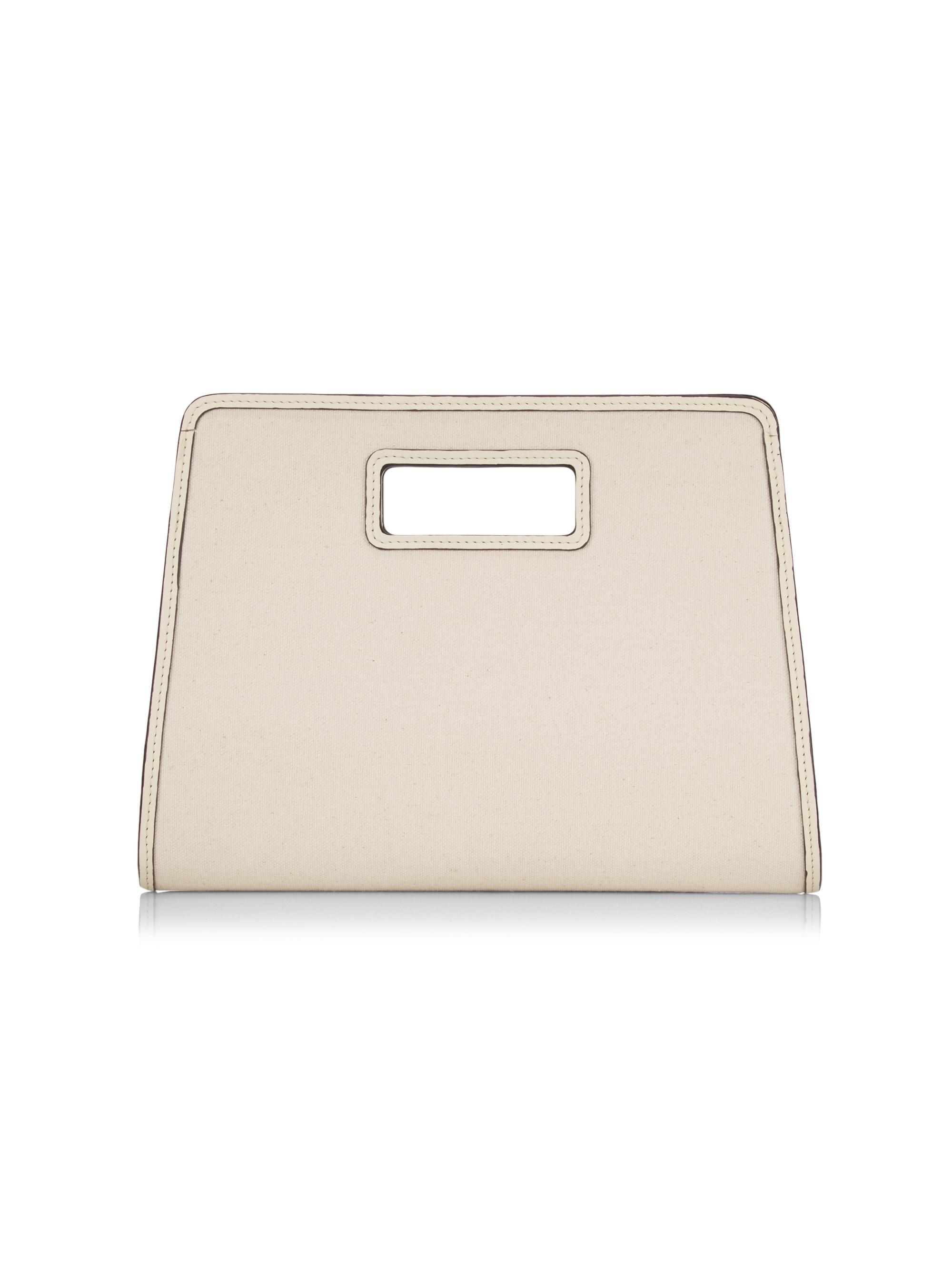 Hunting Season Women's Retro Canvas & Leather Clutch - Natural Oyster