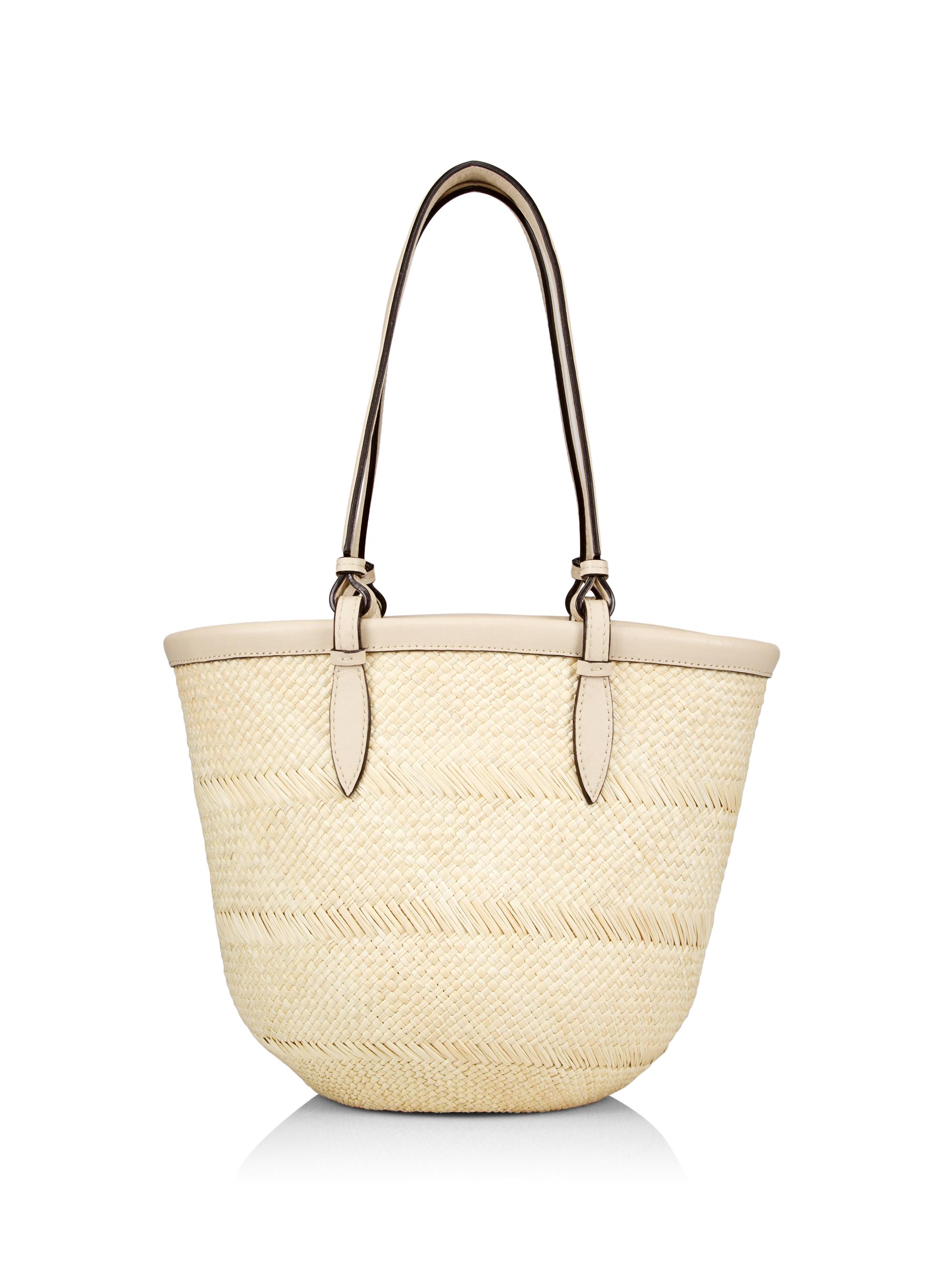 Hunting Season Women's  Iraca Palm Handwoven Basket Bag - Natural Oyster