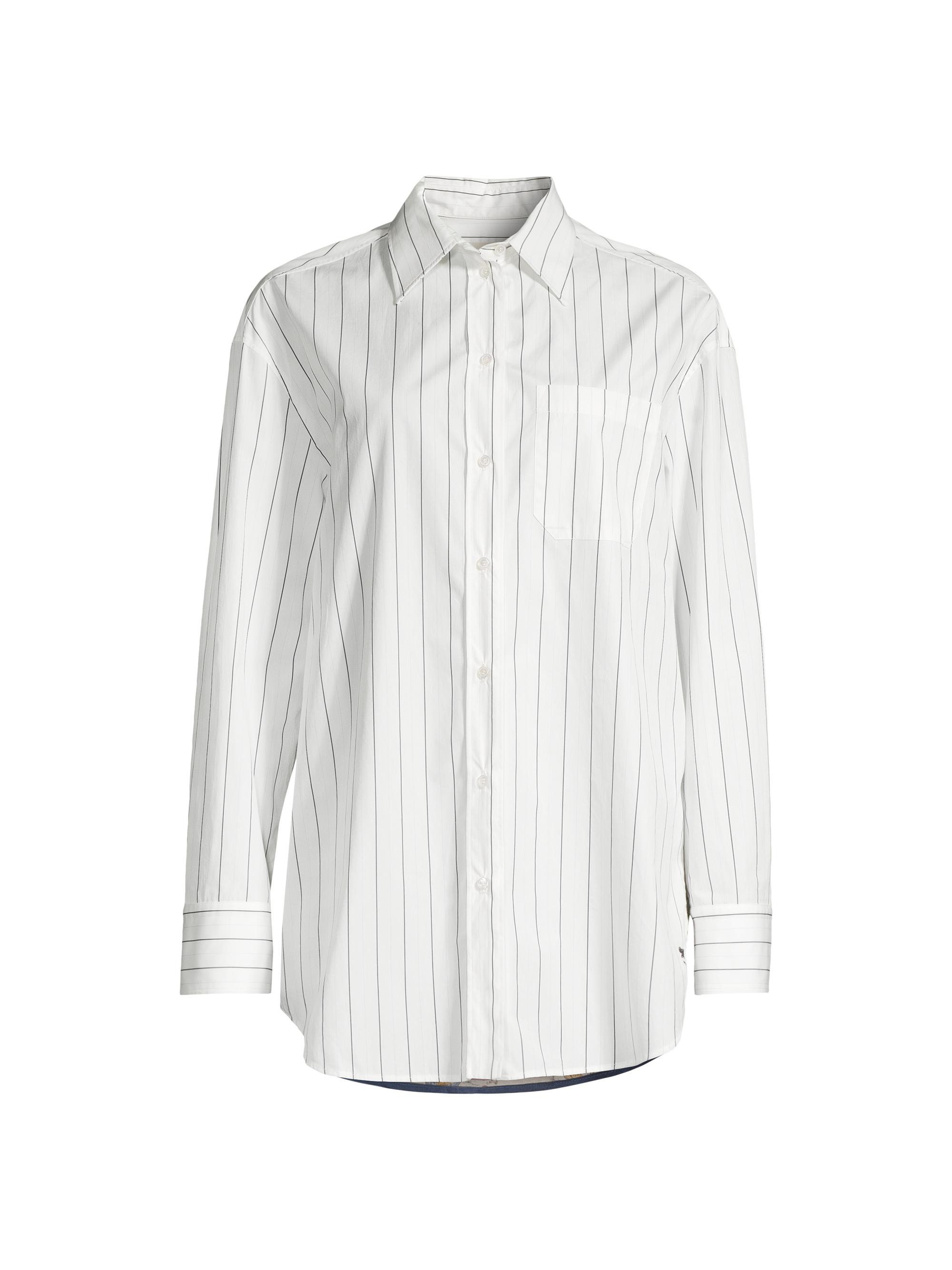 Weekend Max Mara Women's Corolla Striped Cotton & Floral Silk Shirt - Navy