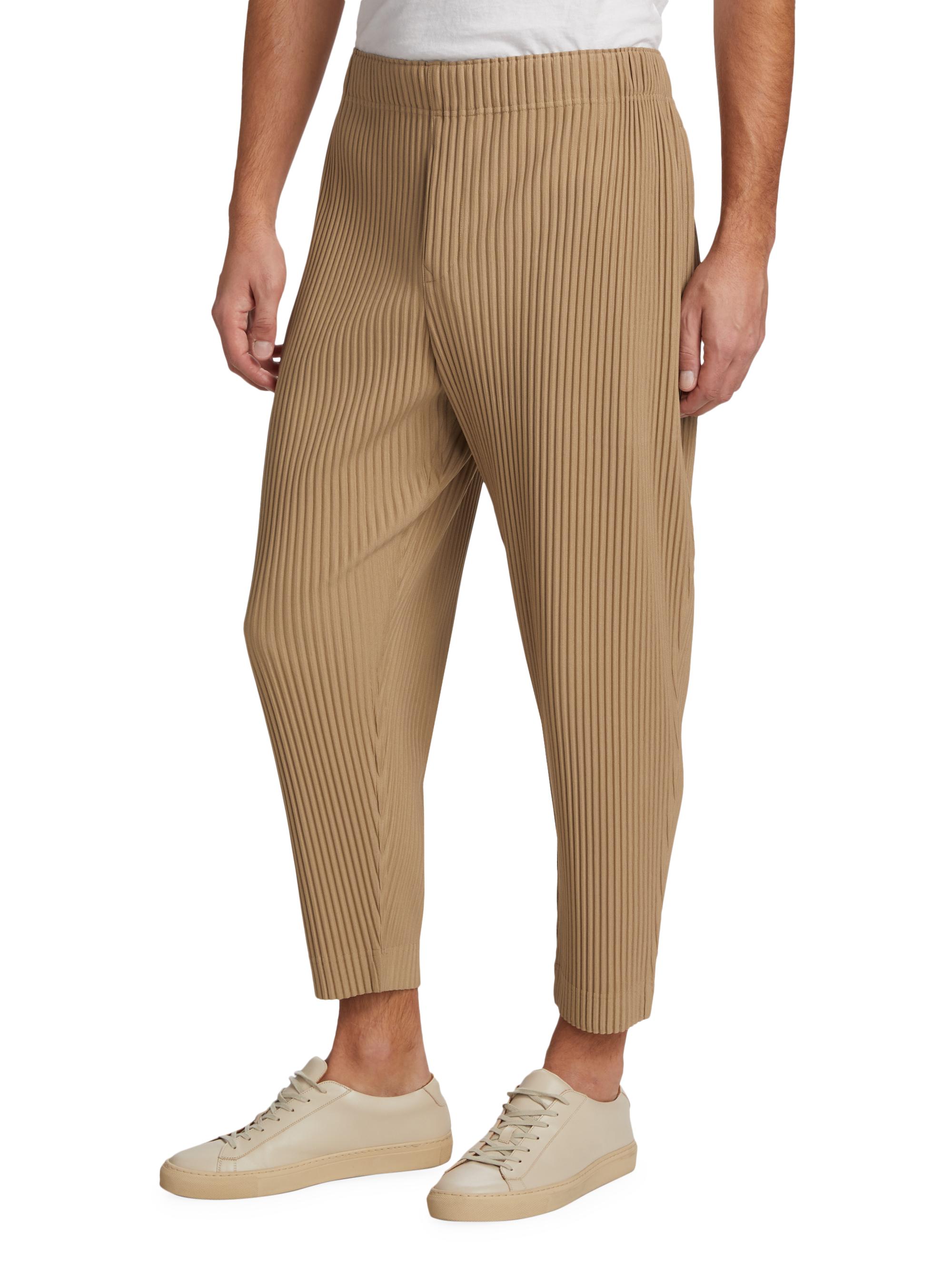 Shop Homme Plissé Issey Miyake MC February Pleated Cropped Pants 