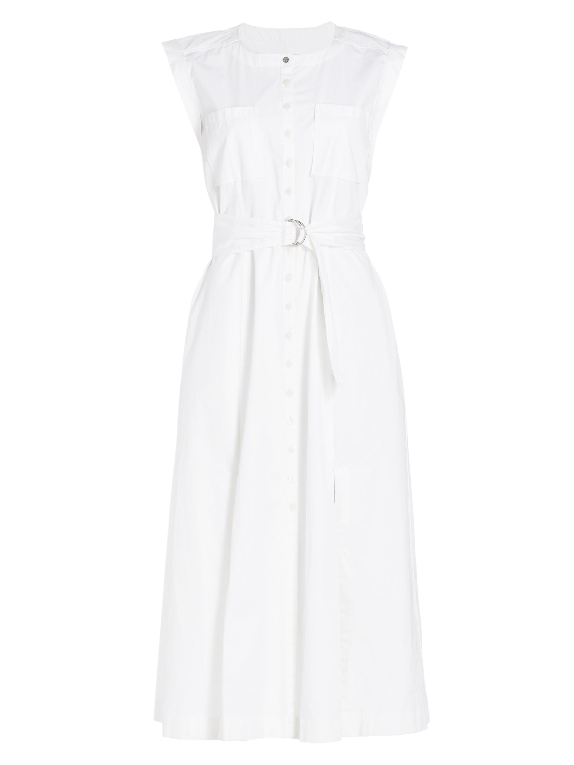 Derek Lam 10 Crosby Women's Karina CottonTie-Waist Sleeveless Midi-Dress - Blanc De Blanc