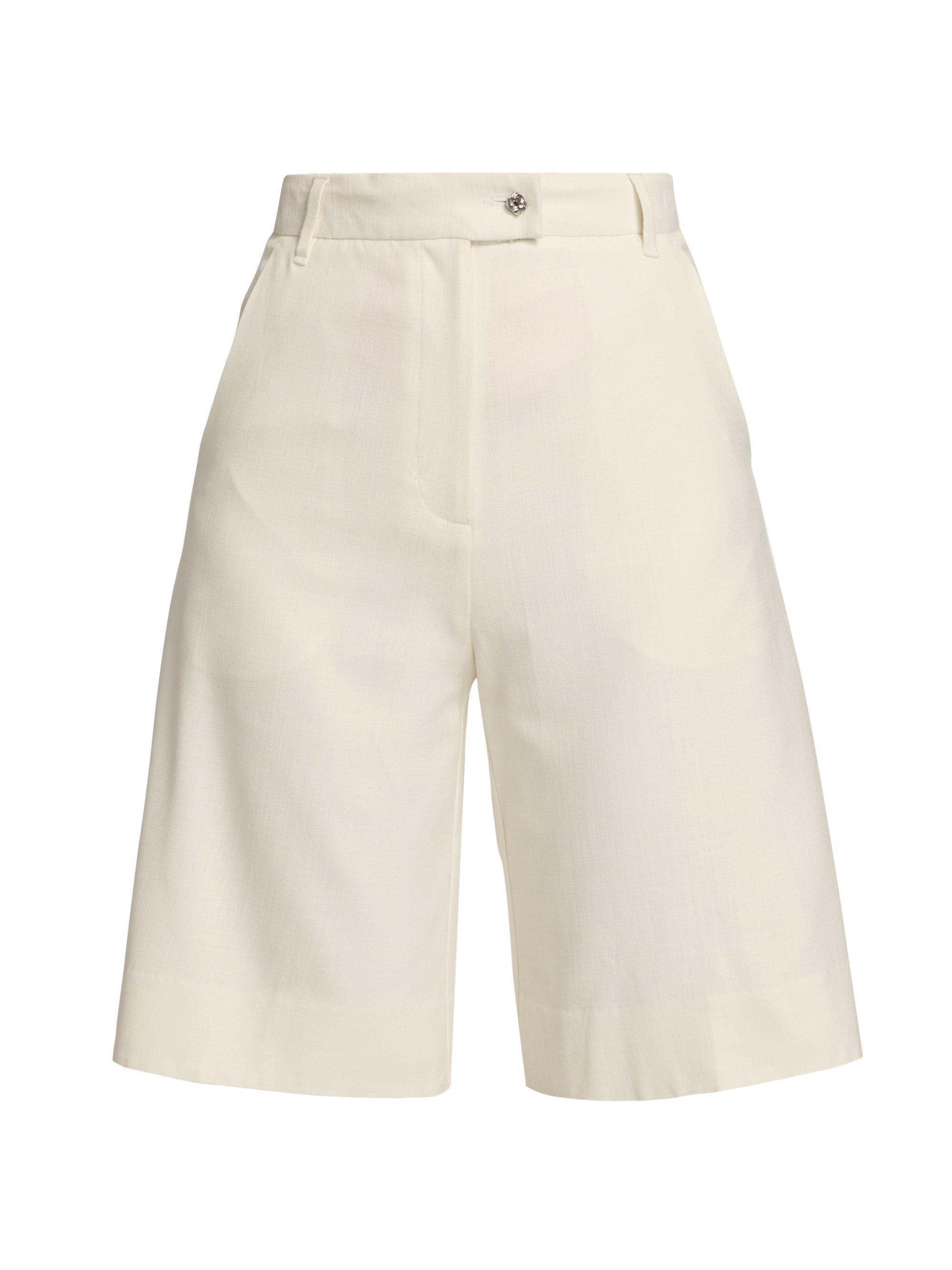 Derek Lam 10 Crosby Women's Liliam Wide-Leg Bermuda Shorts - Off White