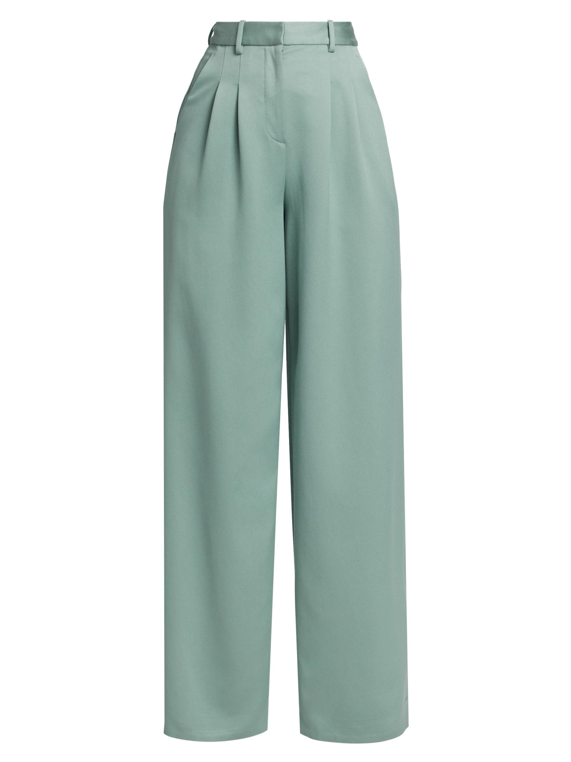 Derek Lam 10 Crosby Women's Joetta Pleated Wide-Leg Pants - Dusty Teal