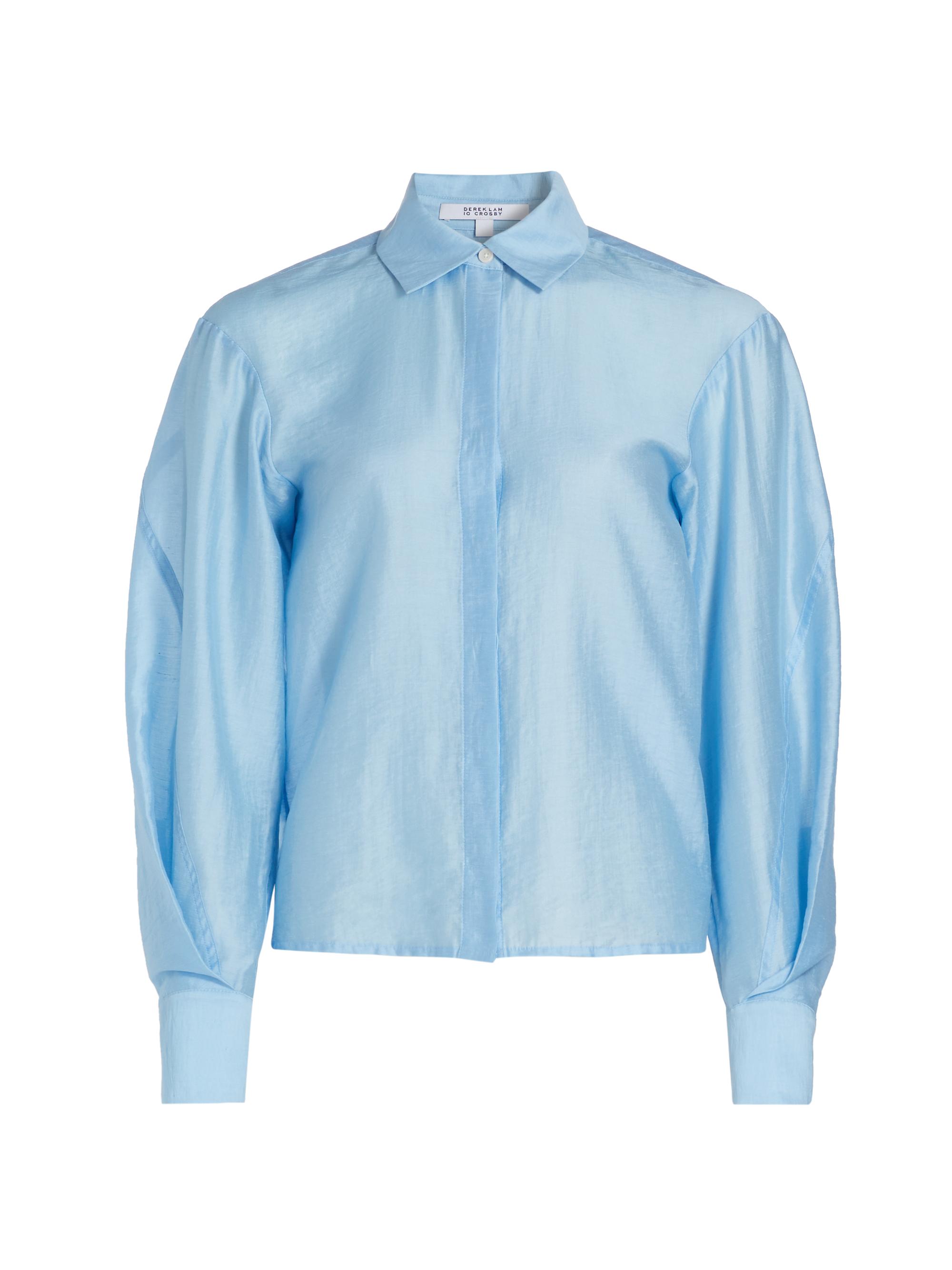 Derek Lam 10 Crosby Juni Satin Balloon-Sleeve Blouse | Saks Fifth
