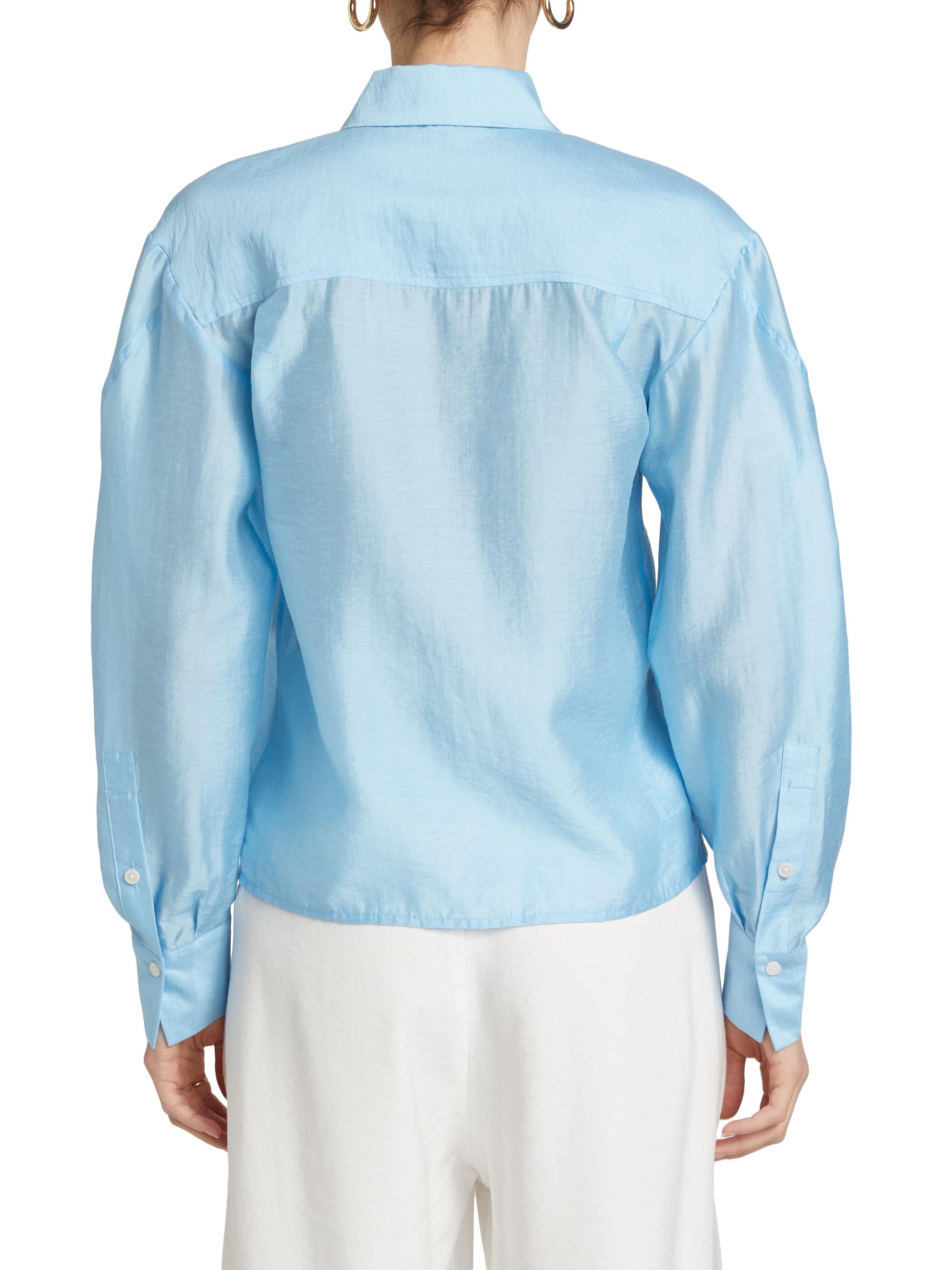 Derek Lam 10 Crosby Juni Satin Balloon-Sleeve Blouse | Saks Fifth