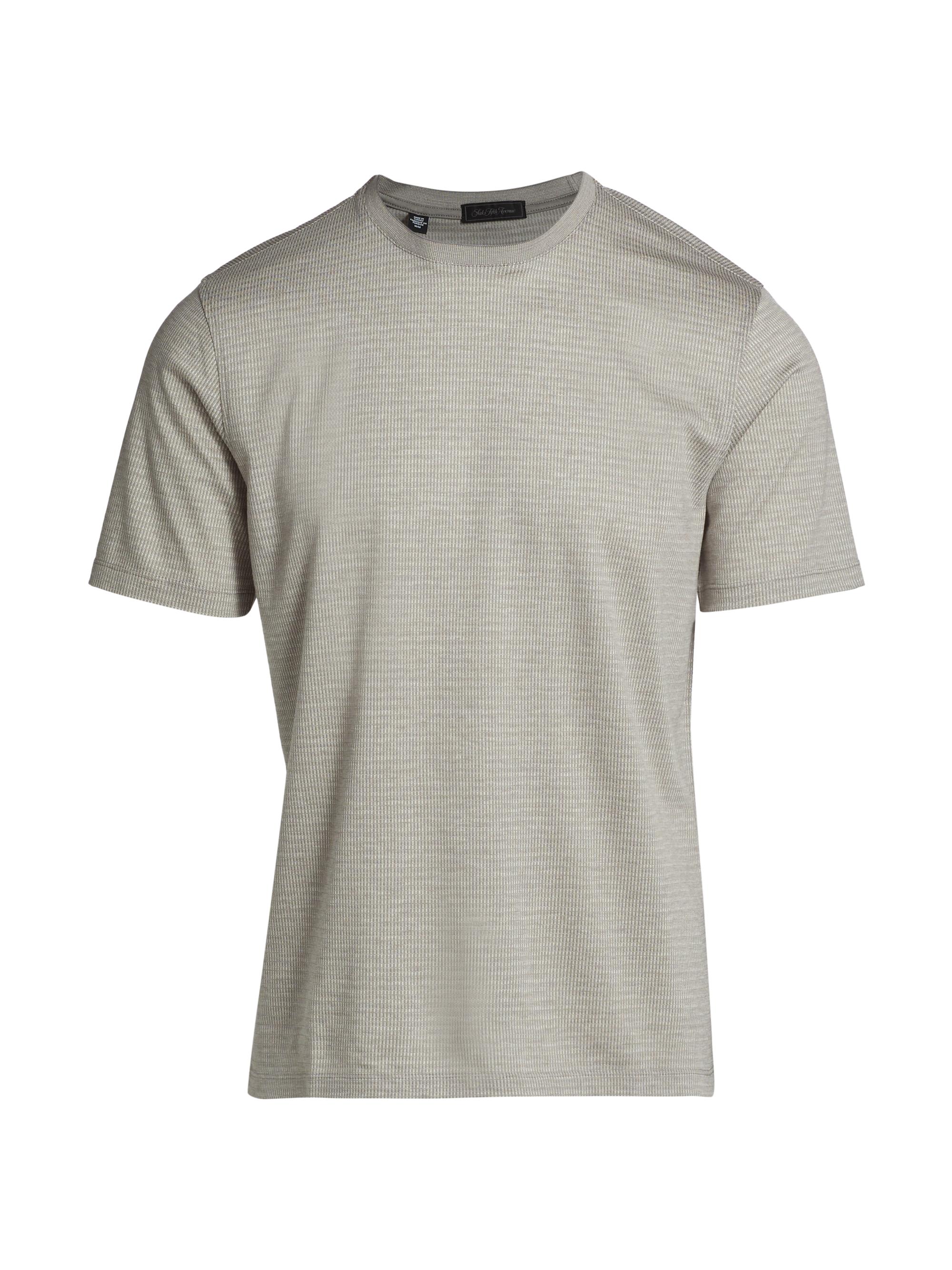 Saks Fifth Avenue Men's COLLECTION Elevated Dash Stripe T-Shirt - Gull