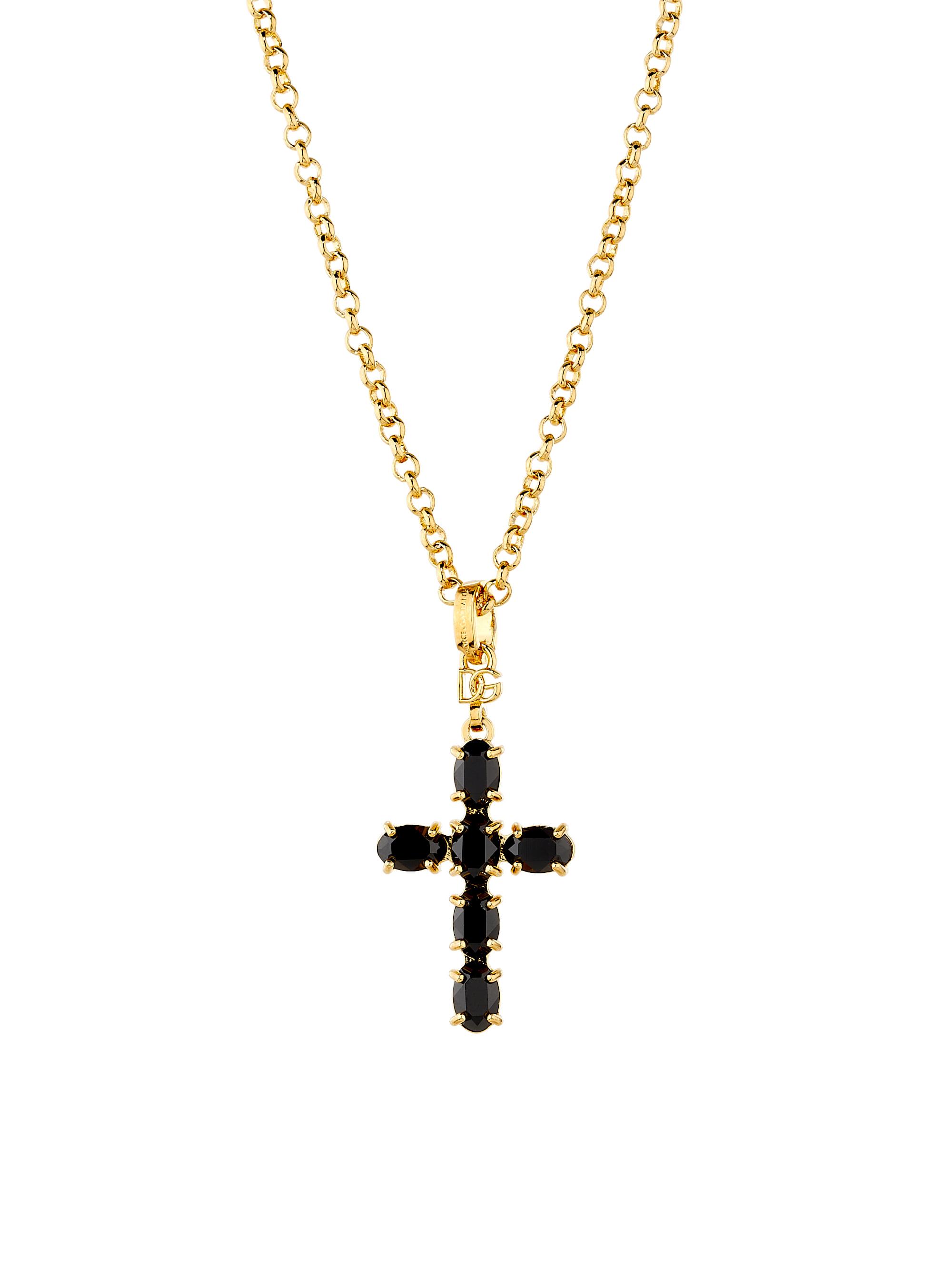 Dolce & Gabbana Women's Goldtone & Glass Crystal Cross Pendant Necklace - Yellow Gold