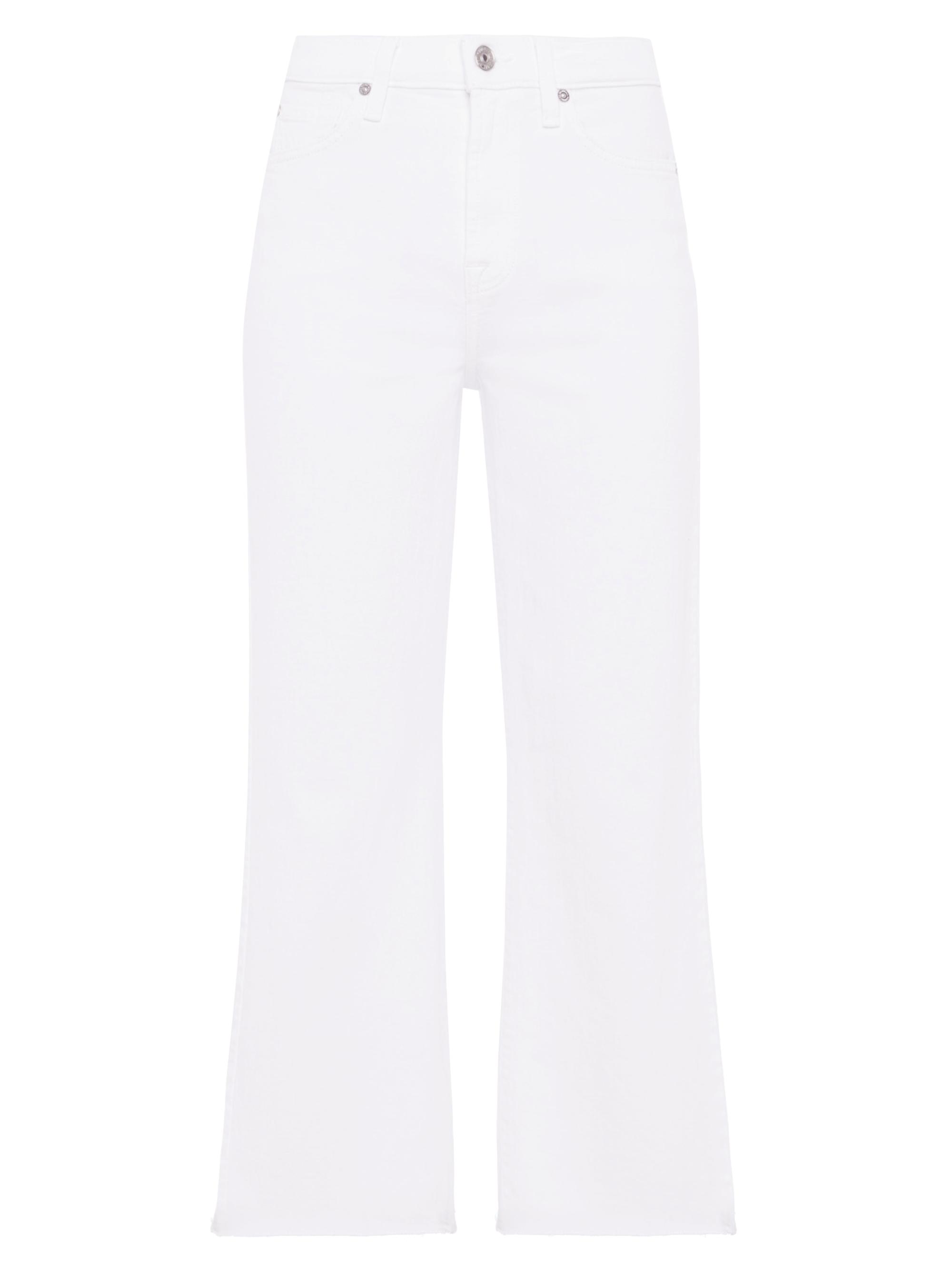 7 For All Mankind Women's Alexa Stretch Crop Jeans - White Cut Hem