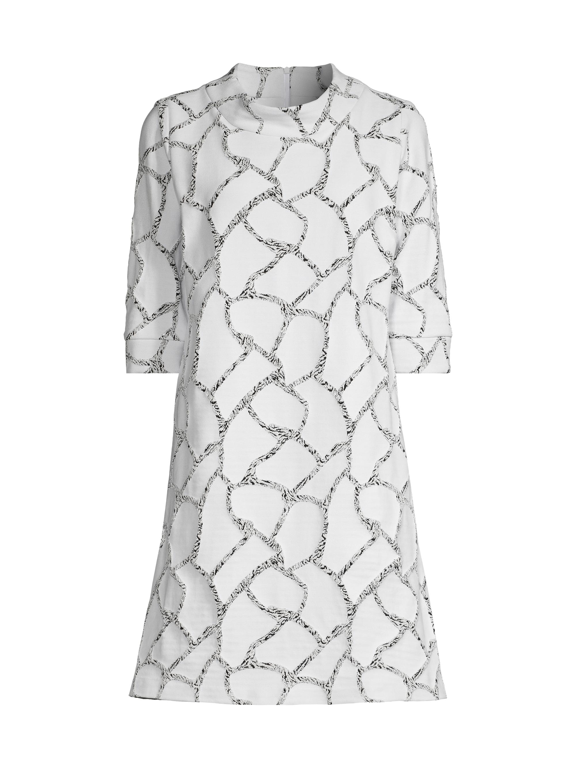 Caroline Rose Women's Jackie Slight A-Line Dress - White Black