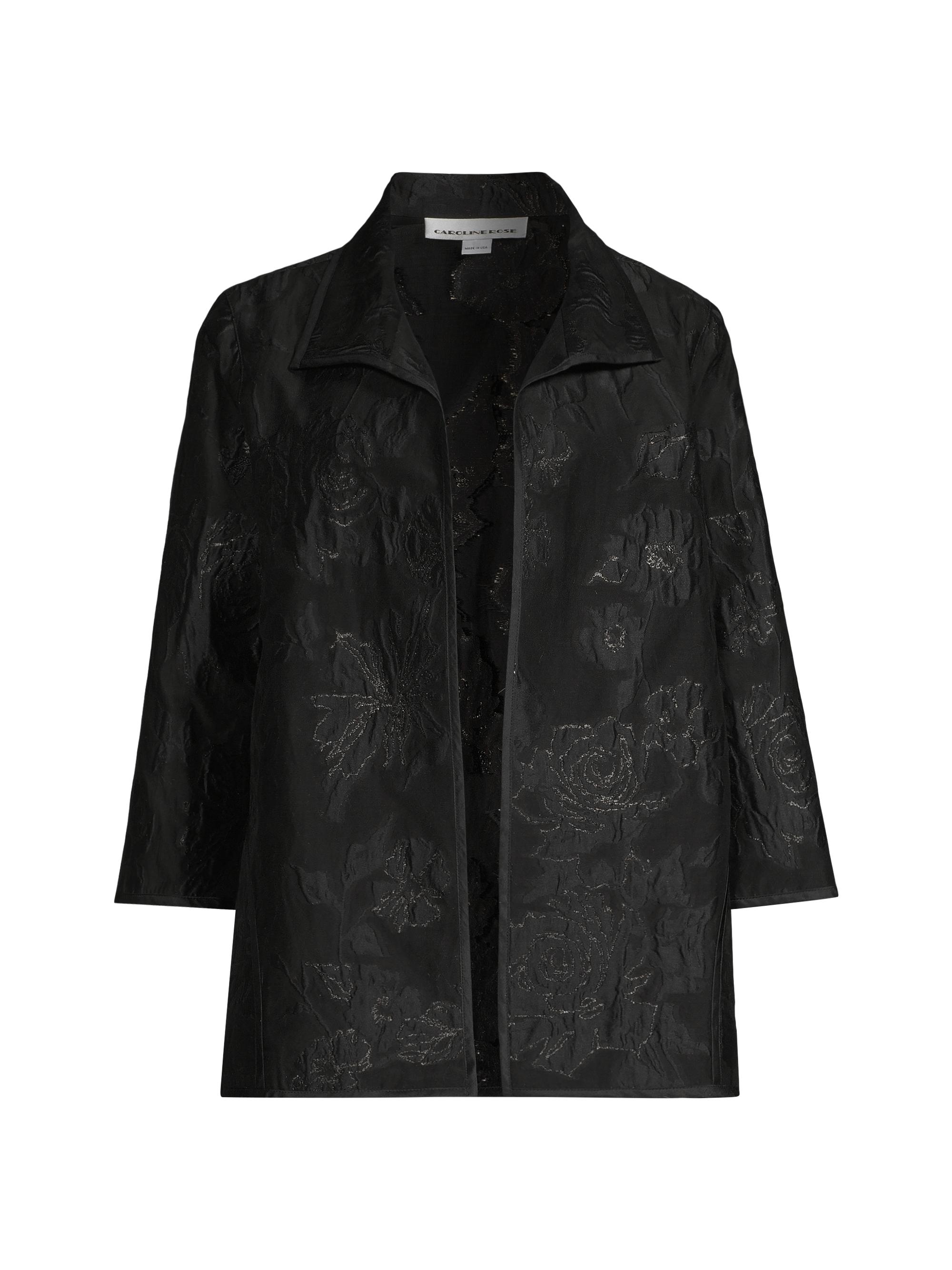 Caroline Rose Women's Shimmer Rose Easy Jacket - Black