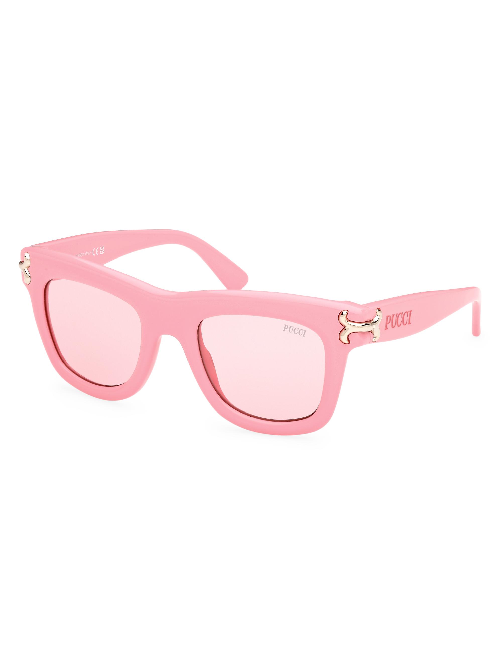 Pucci Women's  50MM Logo-Detailed Square Sunglasses - Shiny Pink Blush