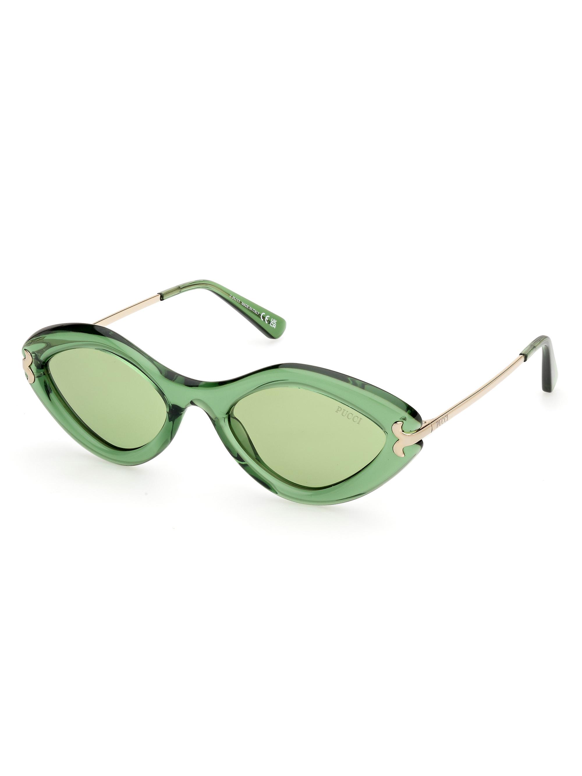 Pucci Women's  54MM Geometric Sunglasses - Translucent Green Green