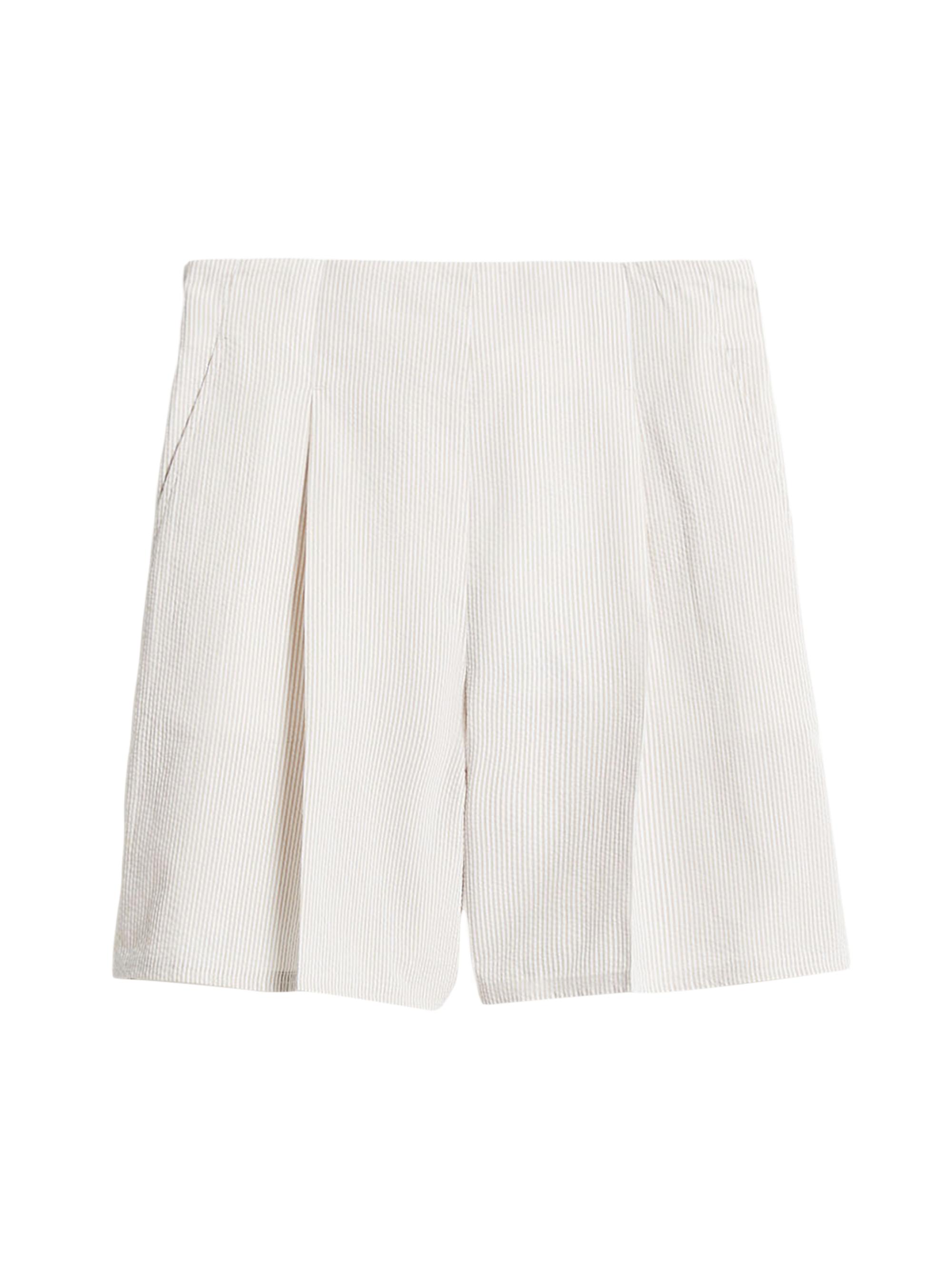 MM Max Mara Women's Canale Striped Cotton Shorts - Ecru