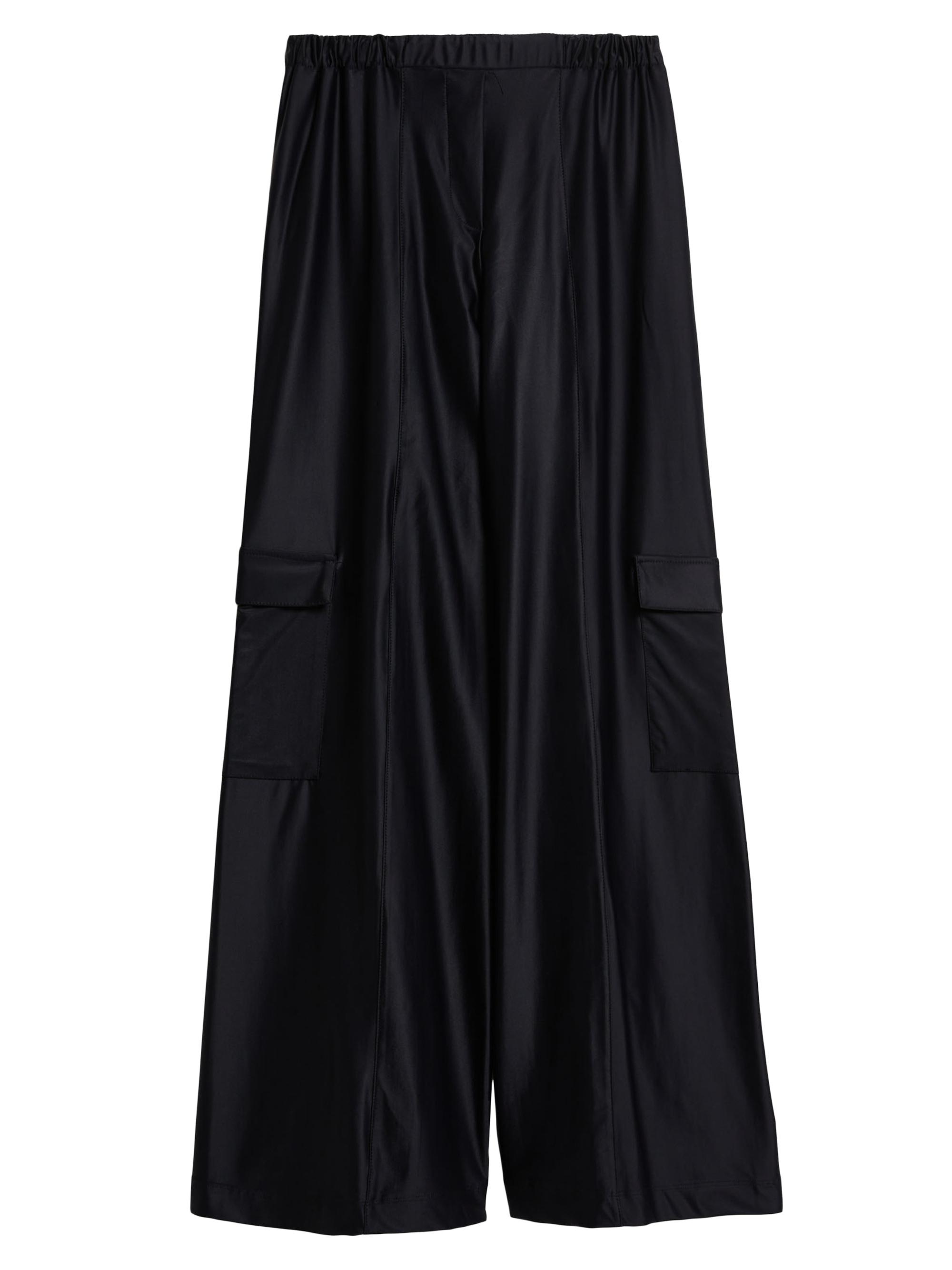 MM Max Mara Women's Teseo Satin Jersey Trousers - Black