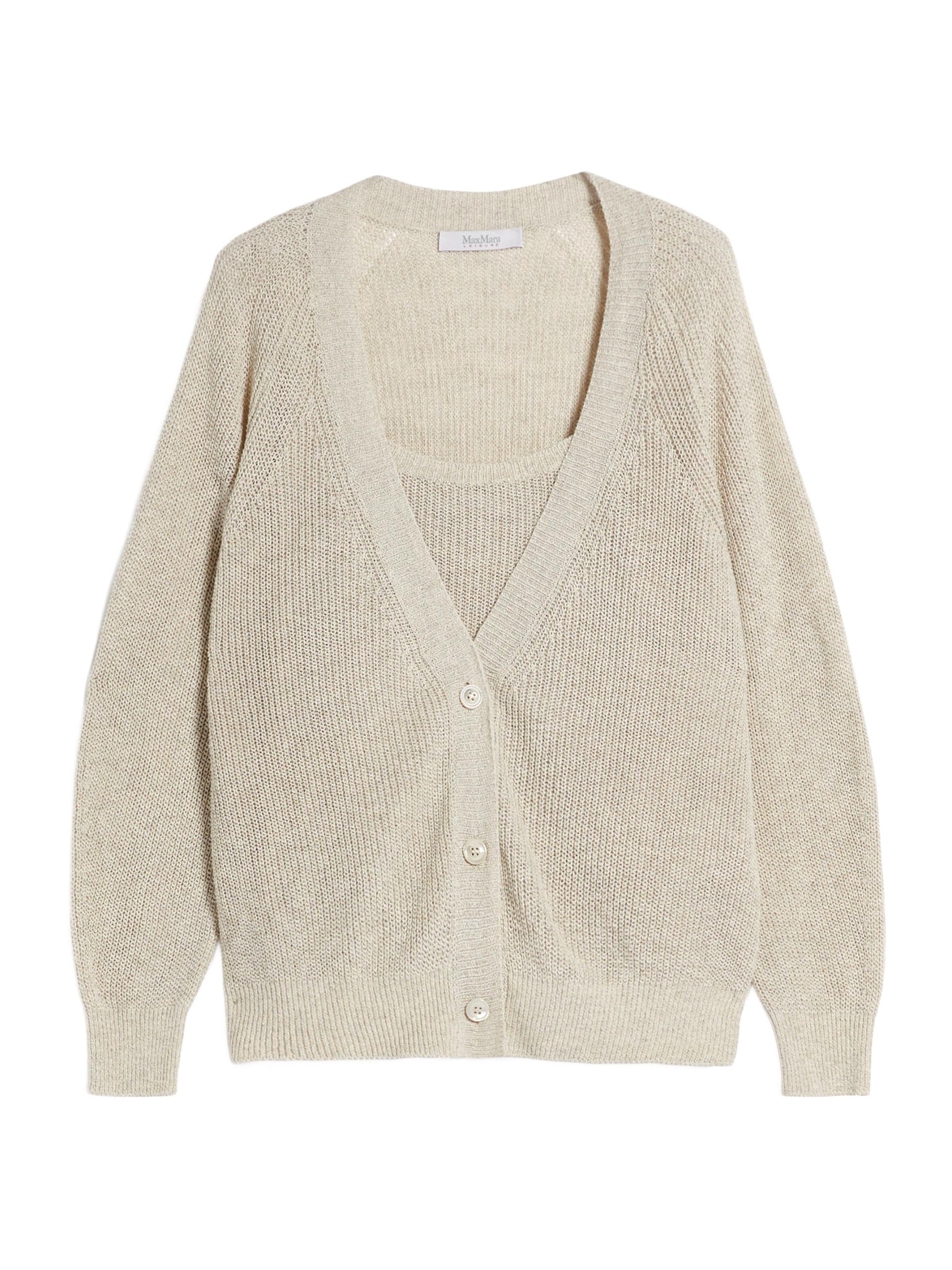 MM Max Mara Women's Tenore Knitted Cardigan & Singlet Set - Ecru