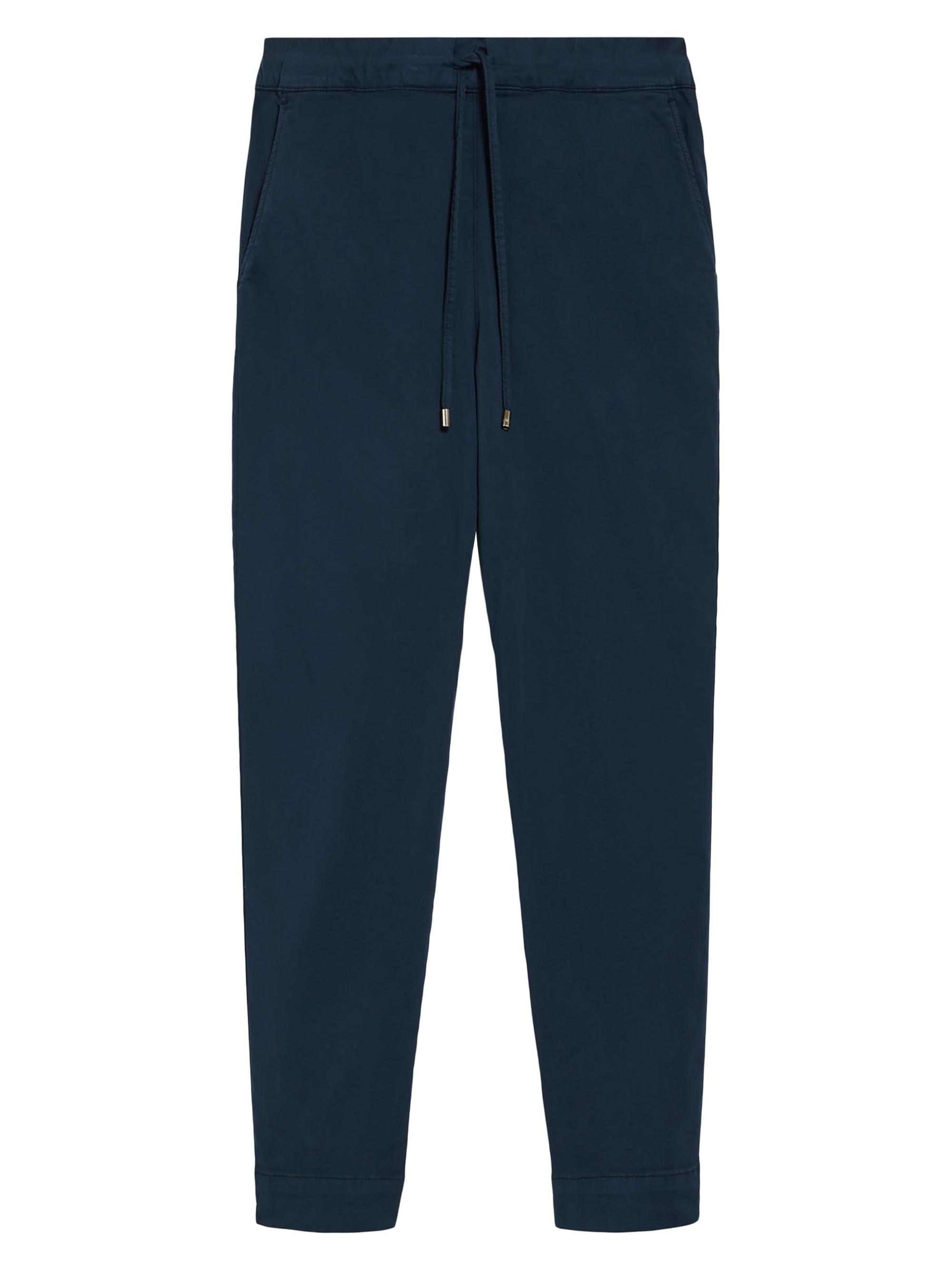 MM Max Mara Women's Terreno Stretch Cotton Drawstring Pants - Navy