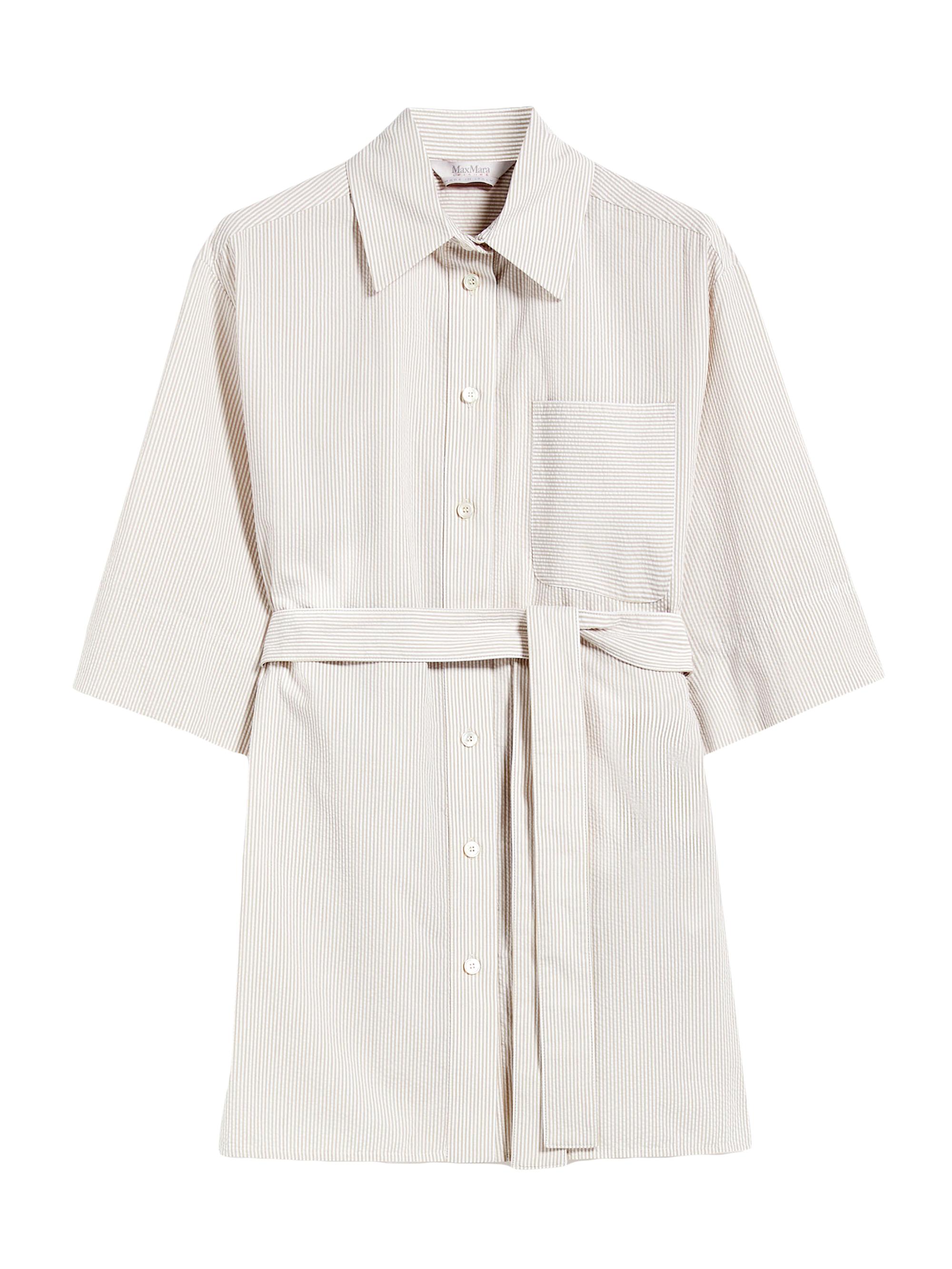 MM Max Mara Women's Texas Cotton Self-Tie Shirt - Ecru