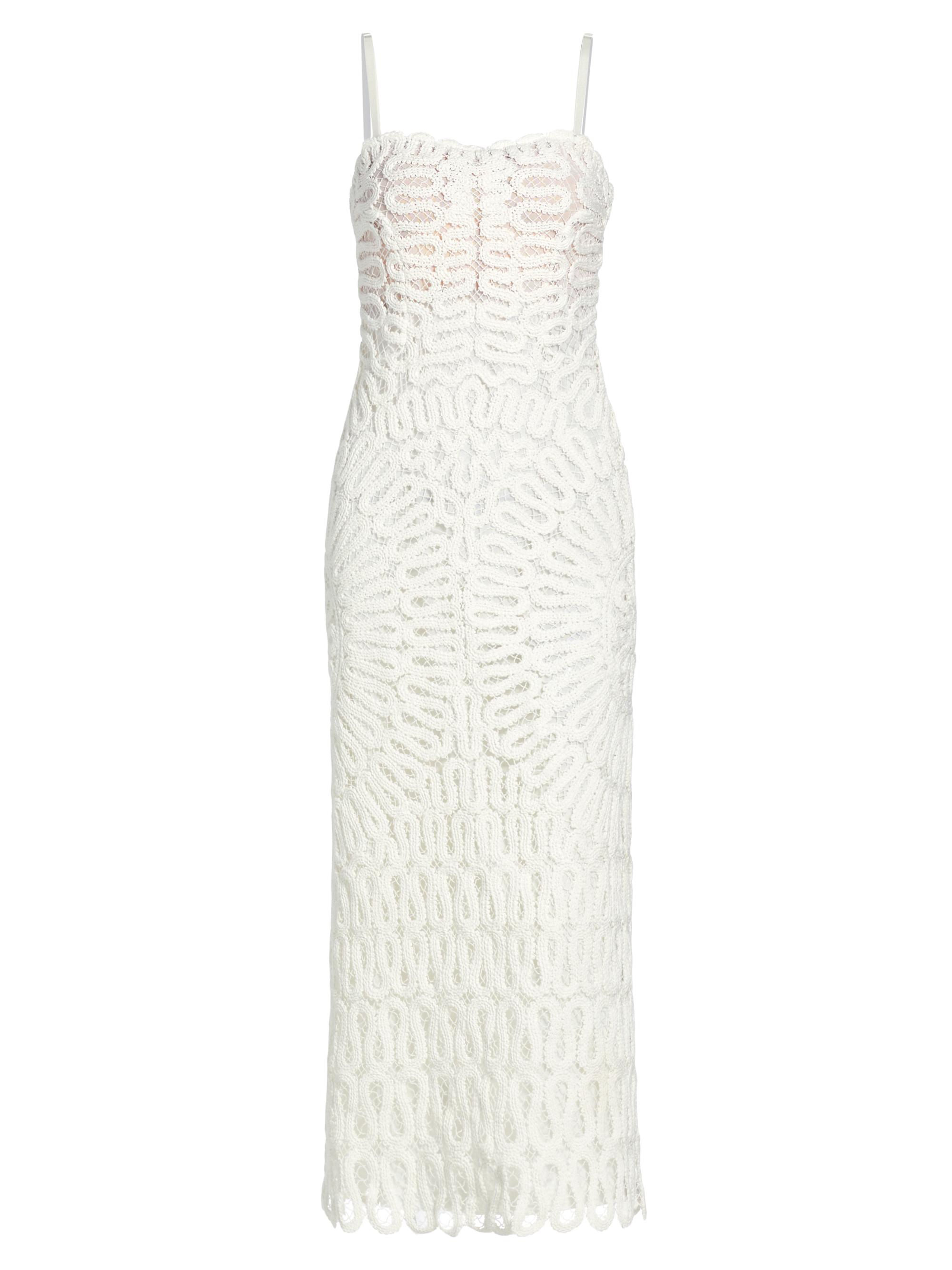 SIMKHAI Women's Elise Crocheted Midi-Dress - White