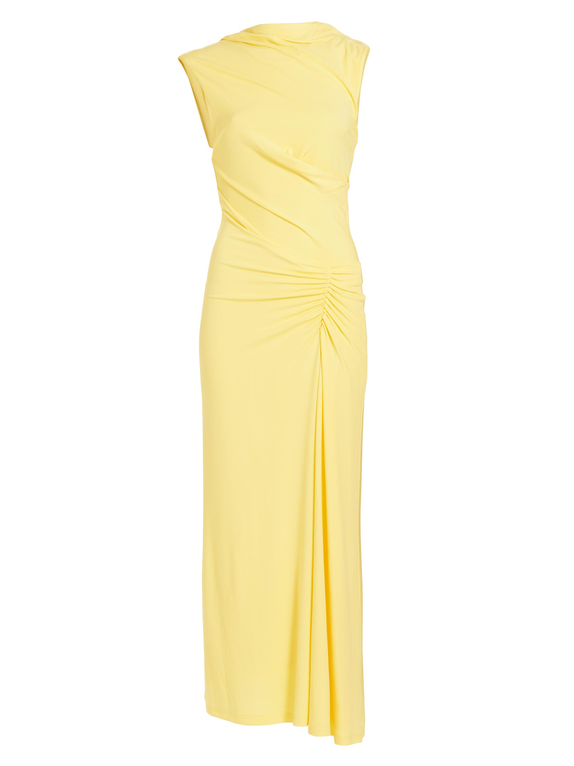 adrianna papell women's halter art deco beaded blouson dress Simkhai Yelow Briella Embellished Gown