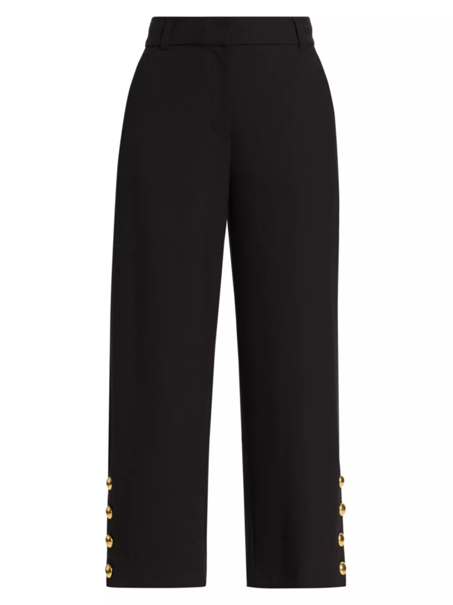 Shop SIMKHAI Miki Button-Hem Crop Pant | Saks Fifth Avenue