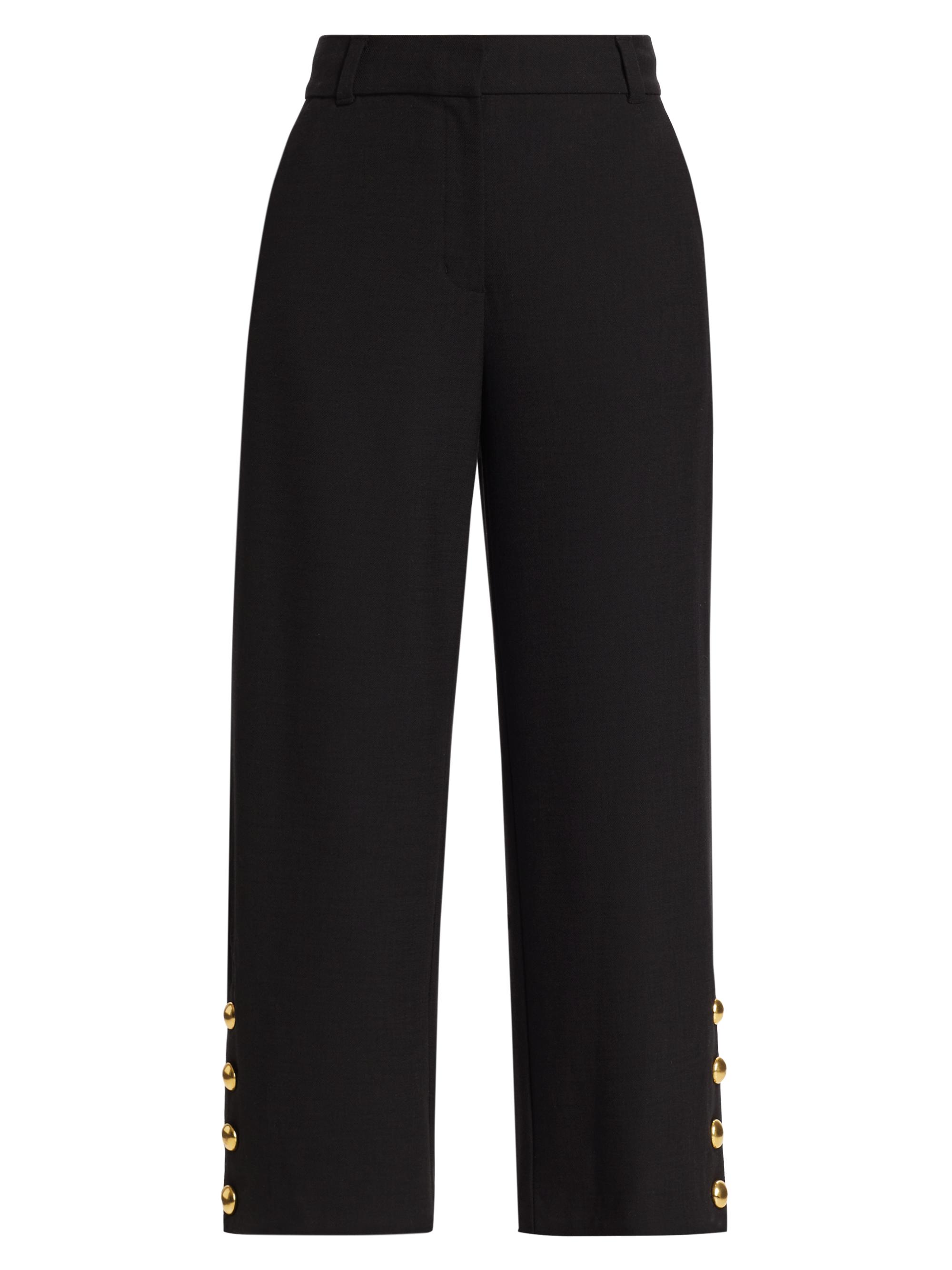 SIMKHAI Women's Miki Button-Hem Crop Pant - Black