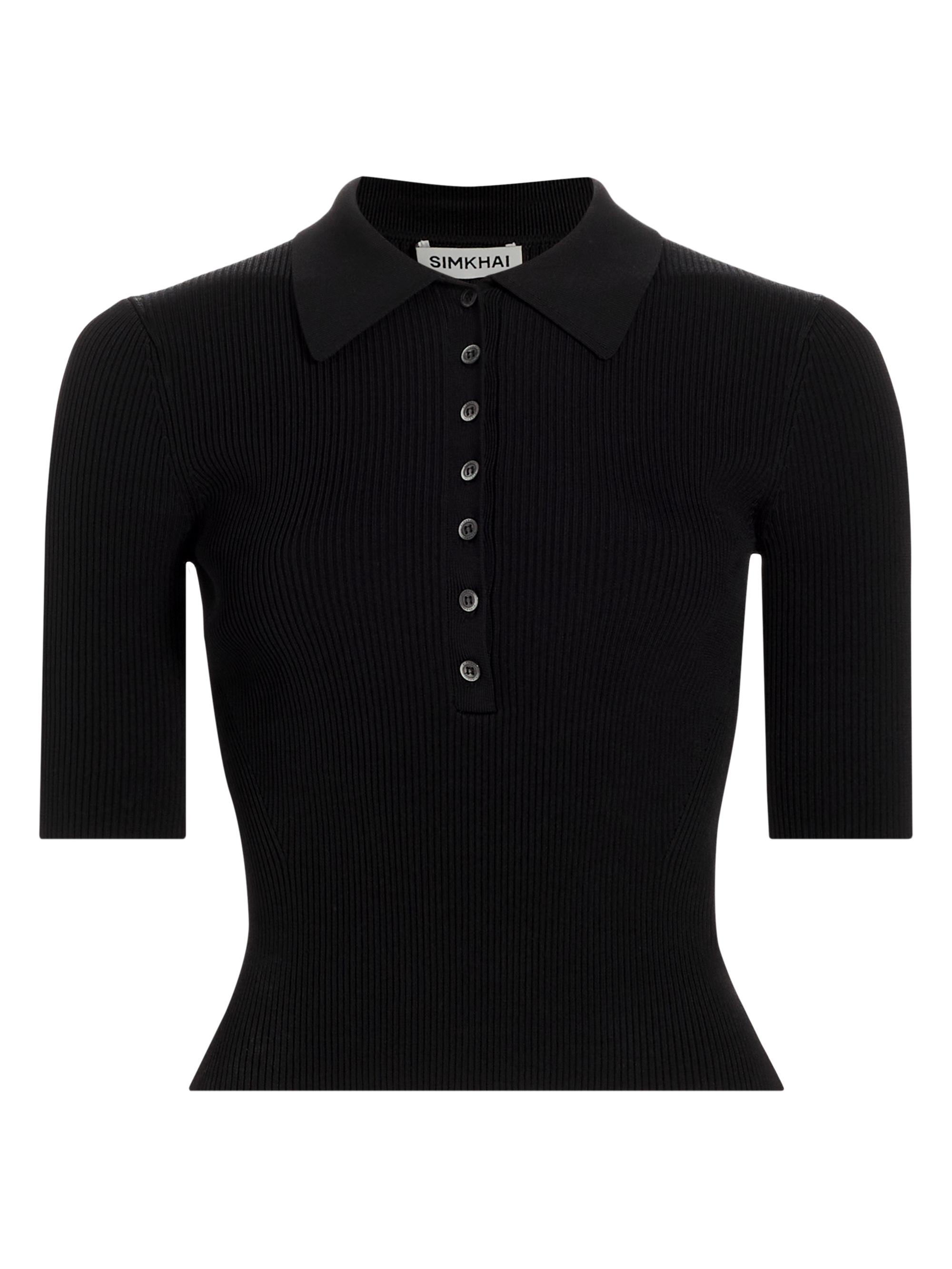 SIMKHAI Women's Secily Henley Top - Black
