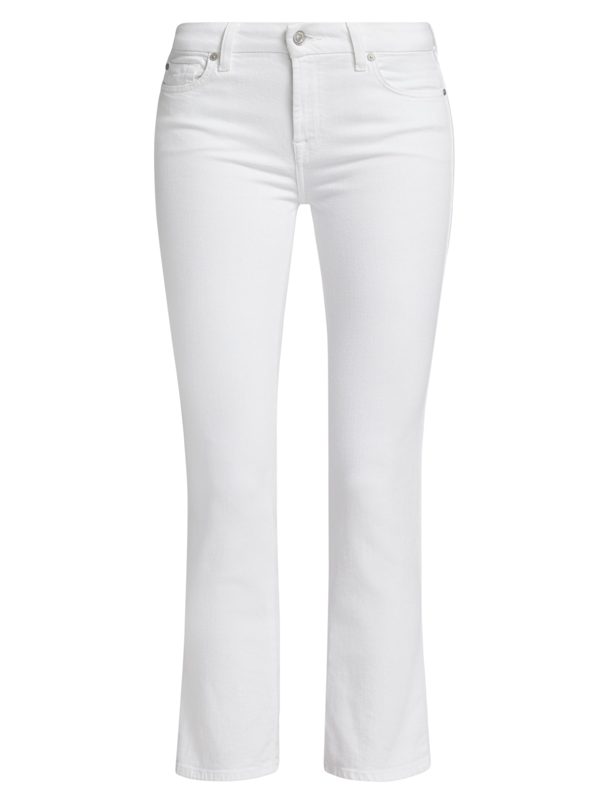 7 For All Mankind Women's Kimmie Mid-Rise Stretch Straight-Leg Crop Jeans - Clean White