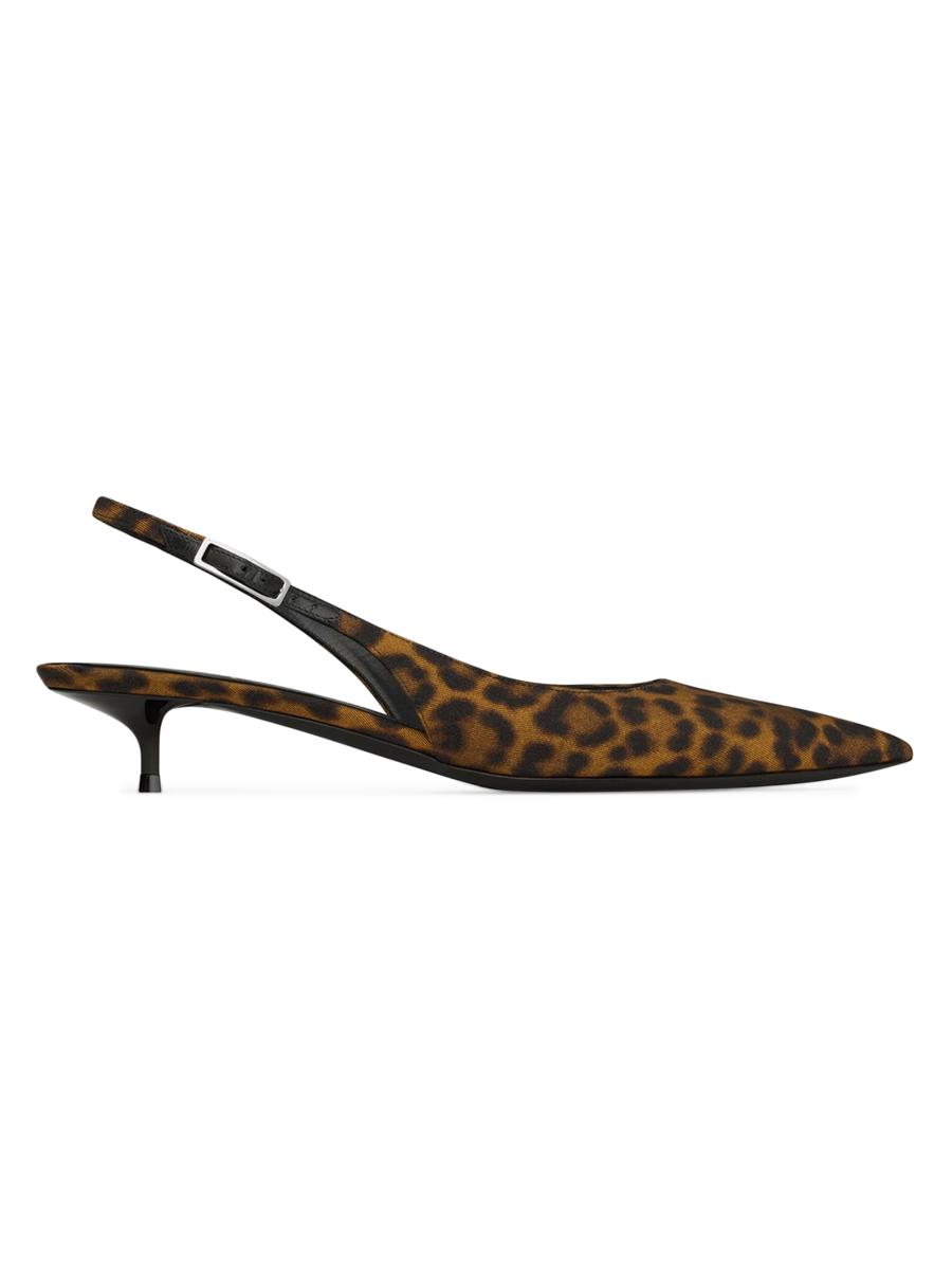 サンダル・ミュール Walter Satin Leopard Print Pumps Betsey Johnson Walter Satin Leopard Print Pumps Shoes Size 6