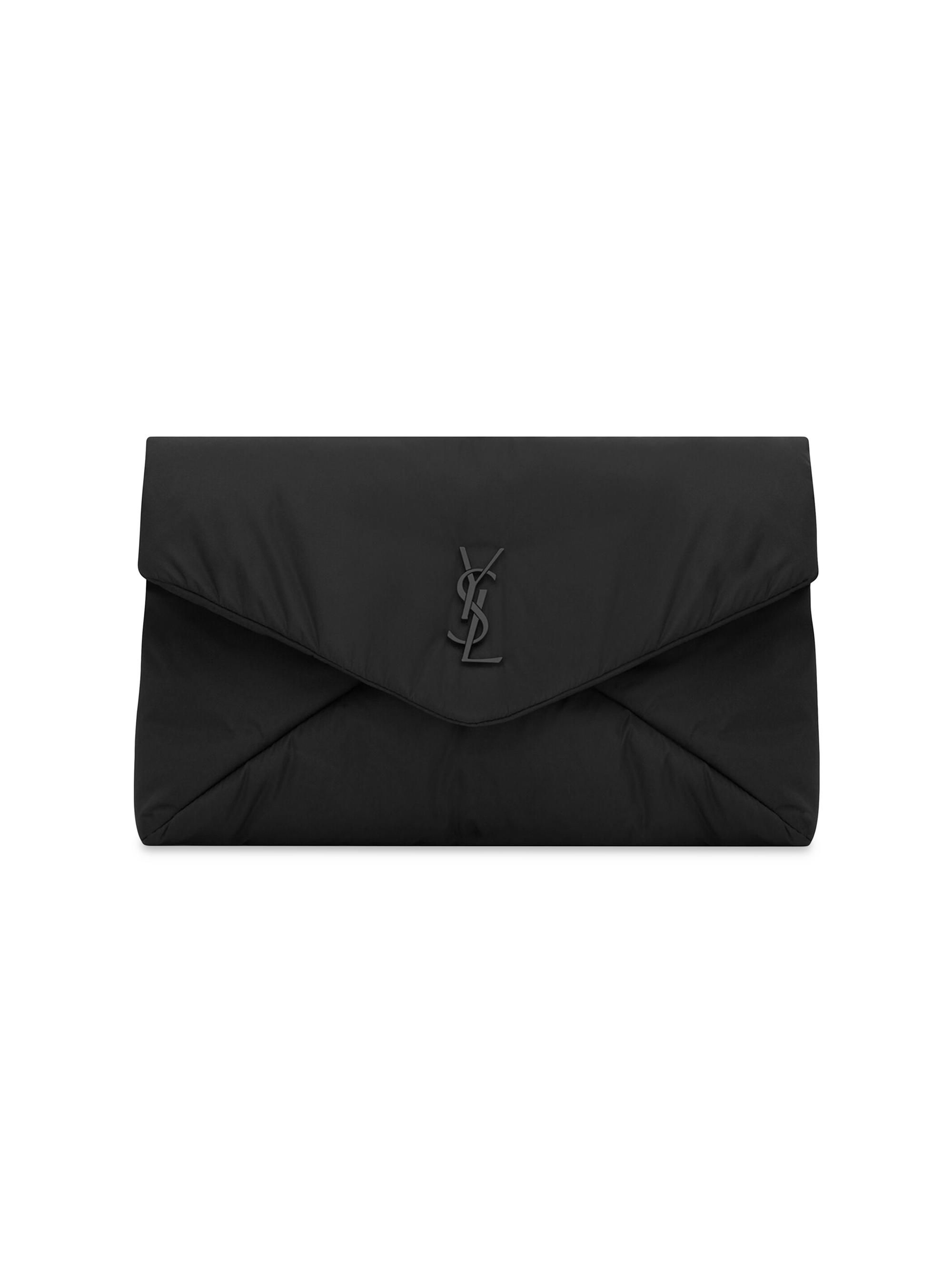 SAINT LAURENT ブラックポーチ Saint Laurent Cassandre Large Envelope Pouch In Nylon | Saks Fifth