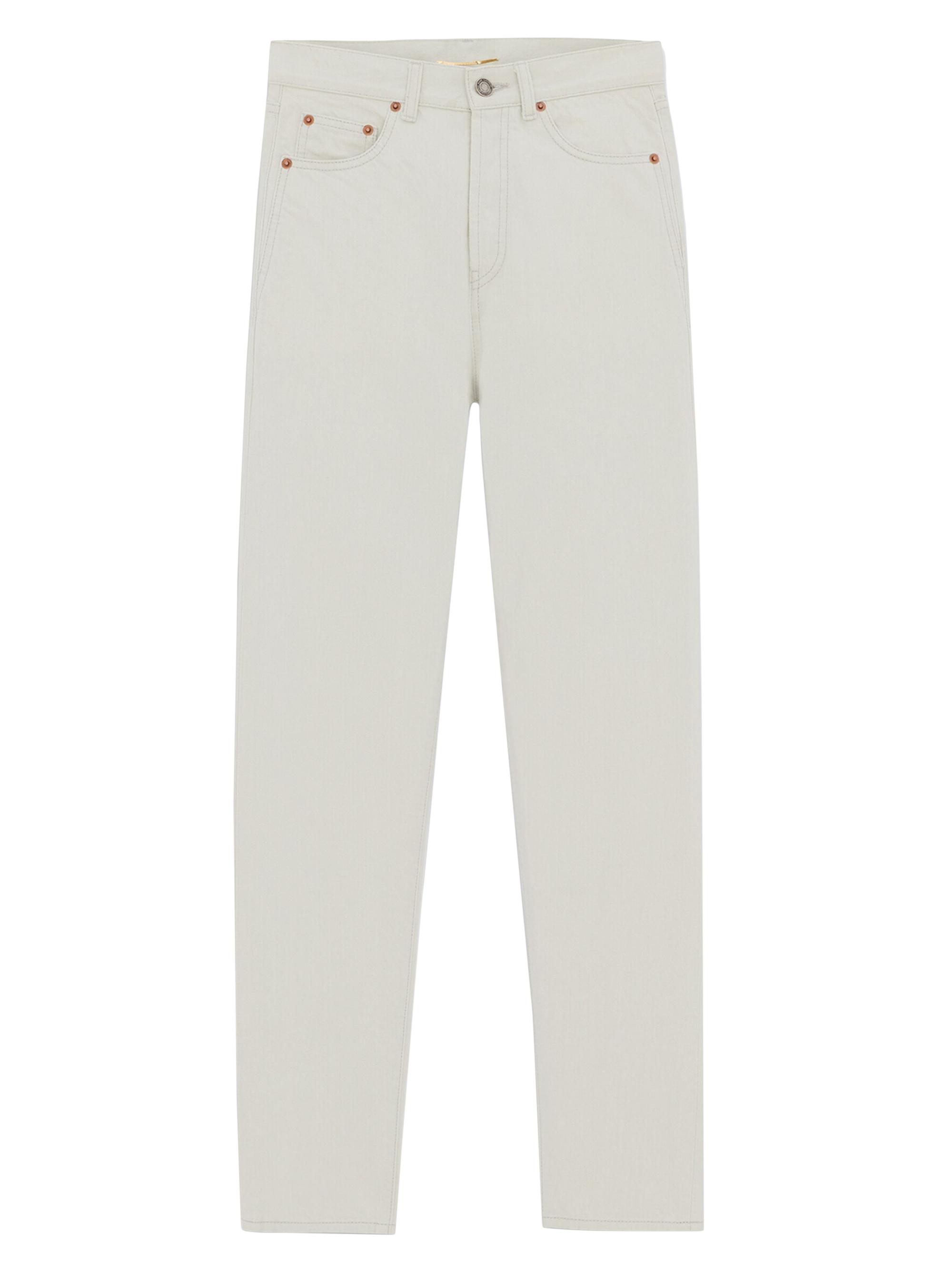 Saint Laurent Women's Slim-Fit Jeans in Denim - Chalk White