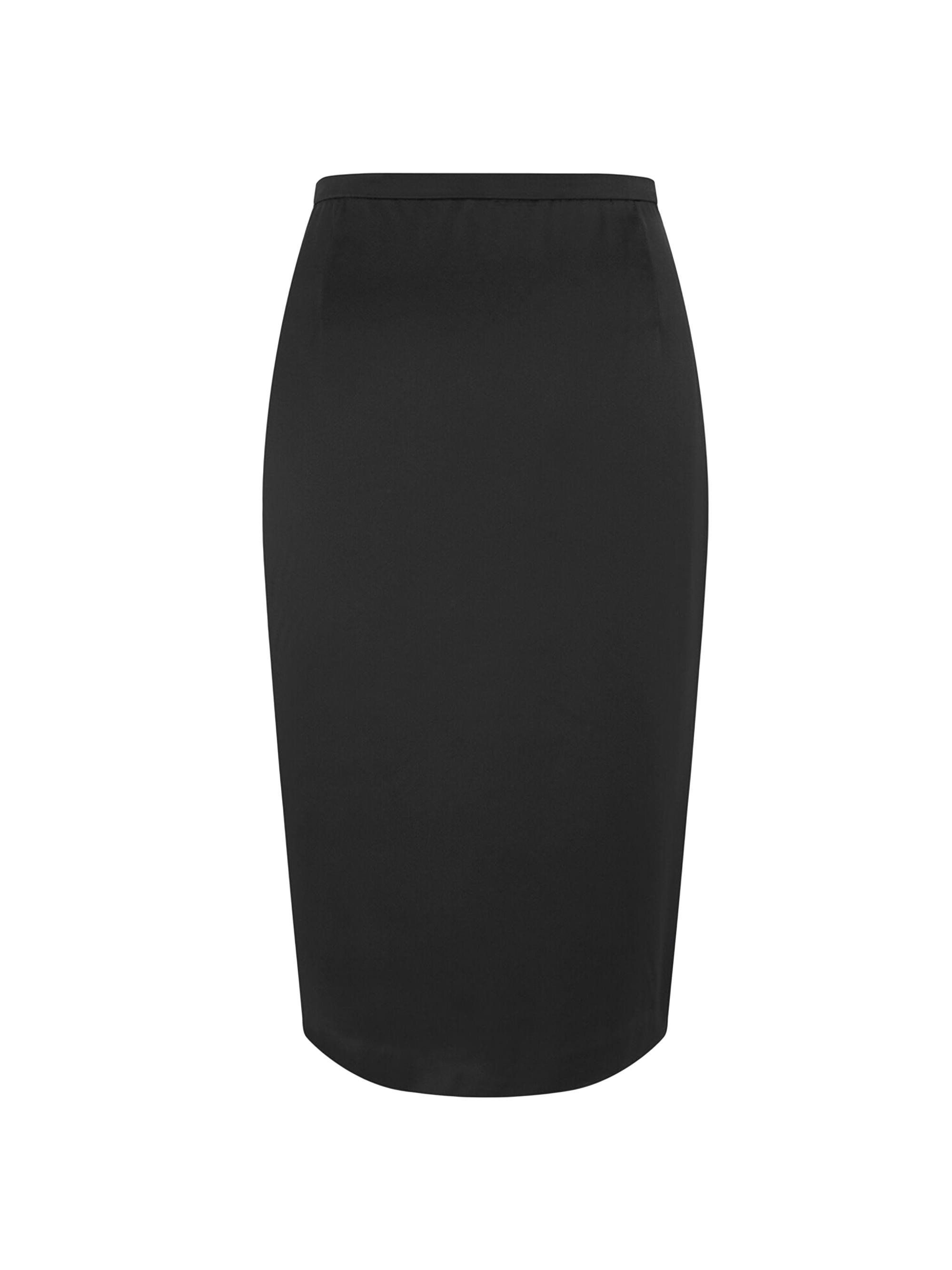 Saint Laurent Women's Pencil Skirt in Satin - Black