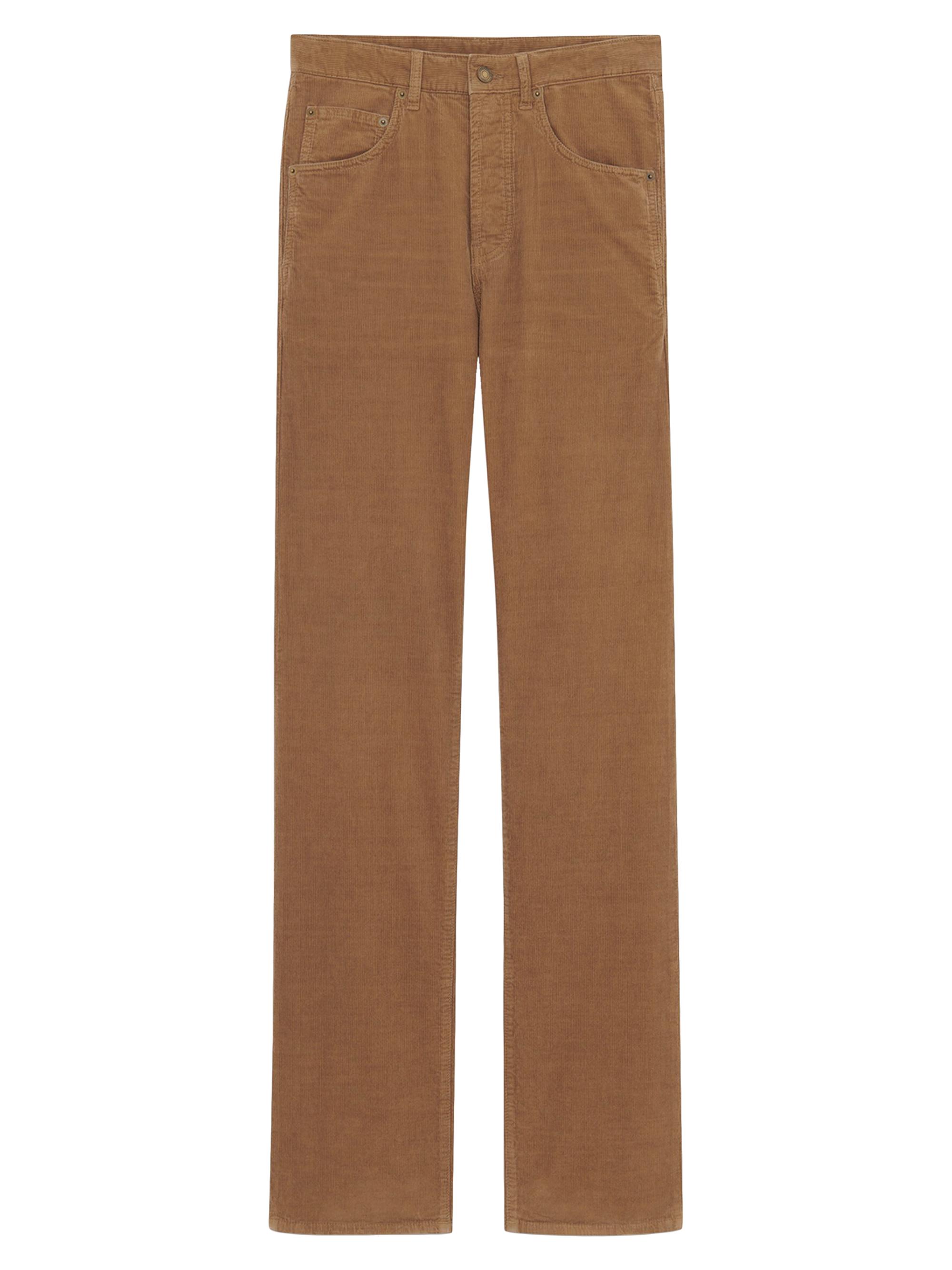 Saint Laurent Women's Long Baggy Jeans in Fall Leaf Corduroy - Fall Leaf