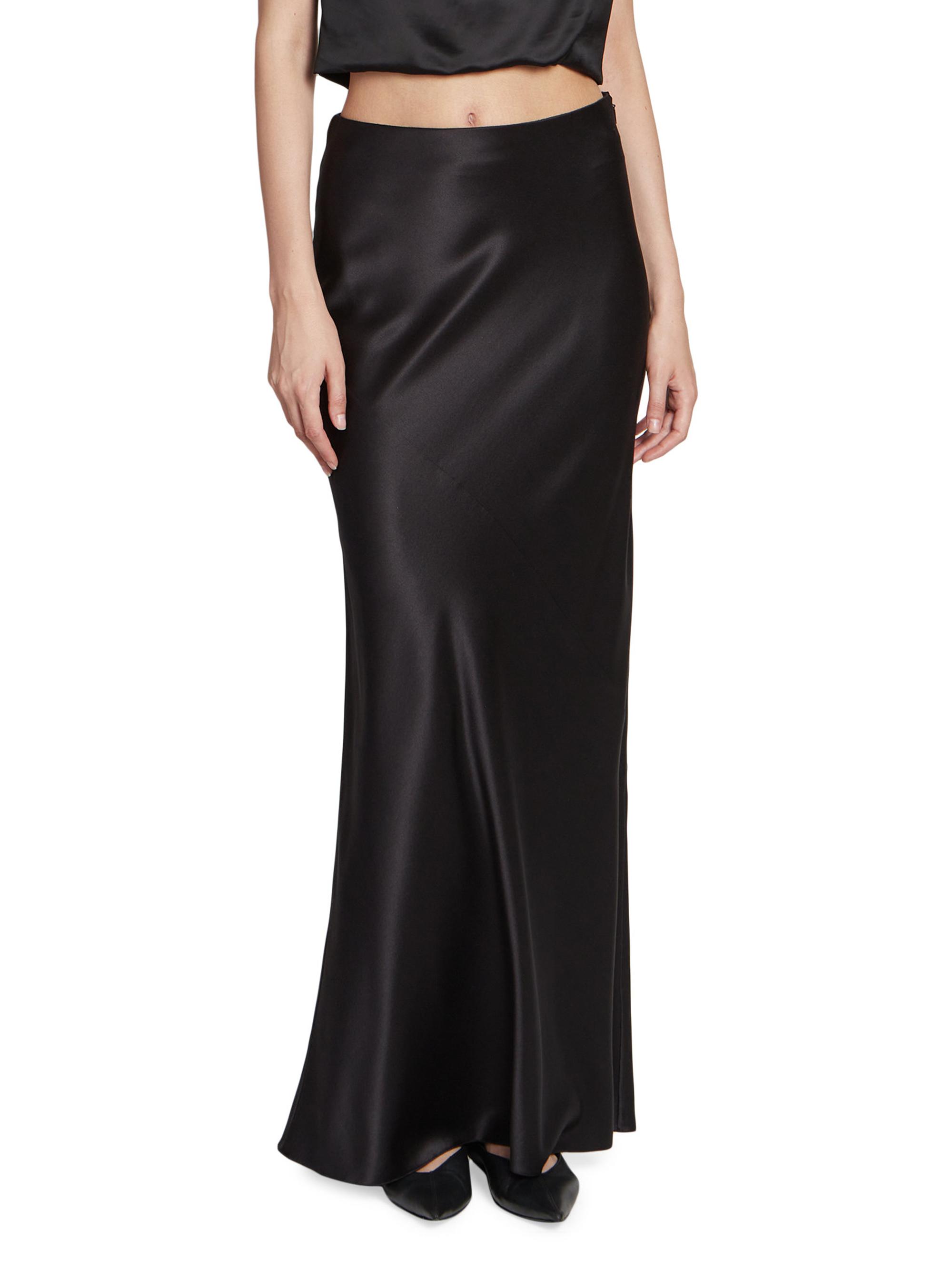 【送料&関税込】Saint Laurent Skirt Saint Laurent Long Skirt in Silk Satin Crepe | Saks Fifth Avenue